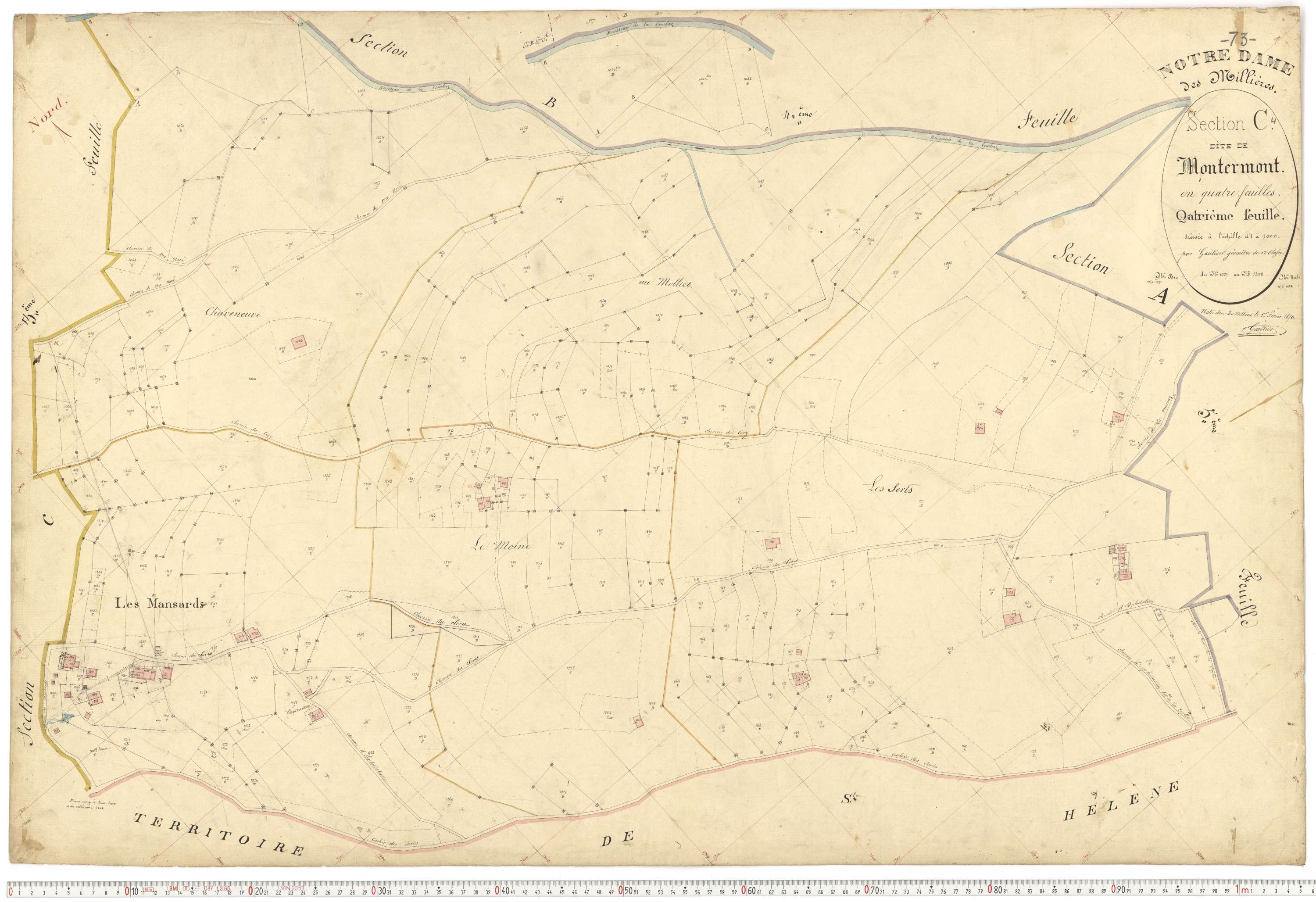 Notre-Dame-des-Millières - Plans cadastraux du premier cadastre français.
