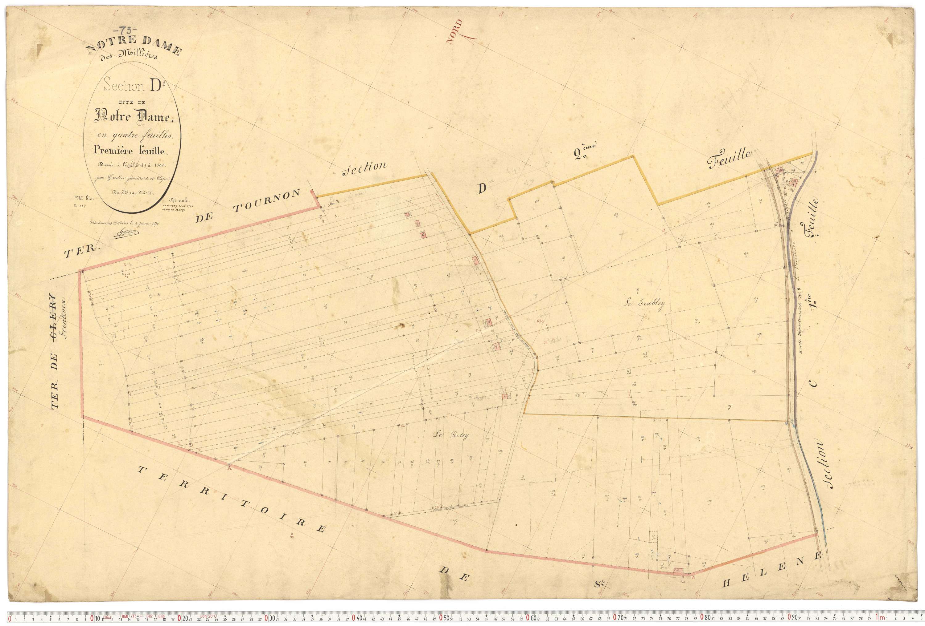 Notre-Dame-des-Millières - Plans cadastraux du premier cadastre français.