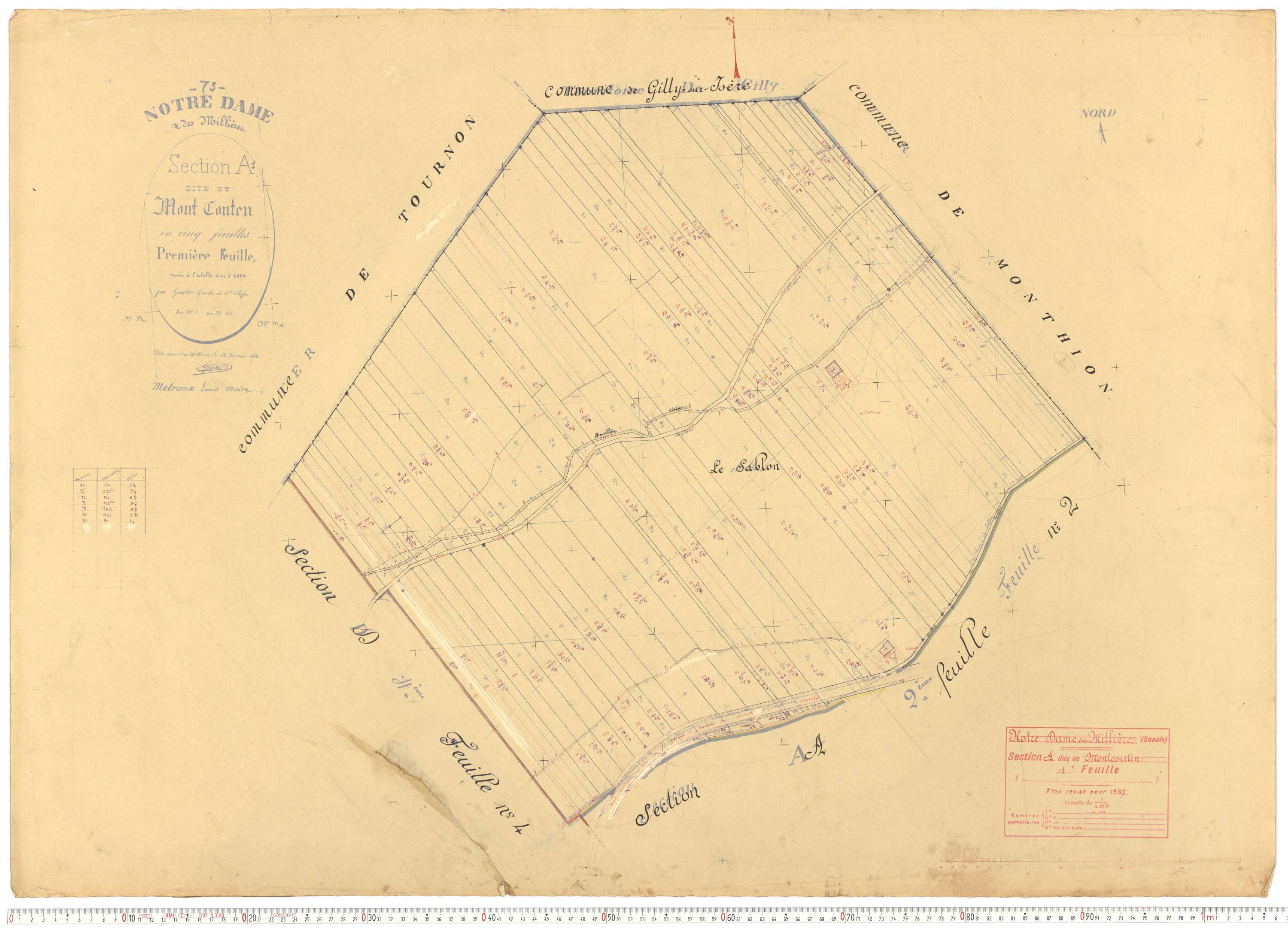 Notre-Dame-des-Millières - Plans cadastraux du cadastre rénové.
