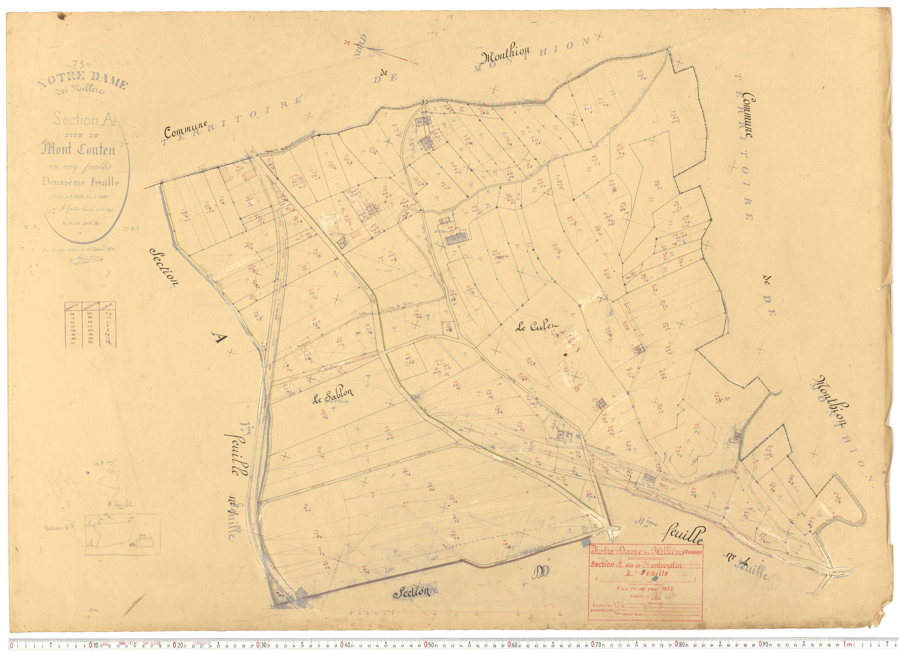 Notre-Dame-des-Millières - Plans cadastraux du cadastre rénové.