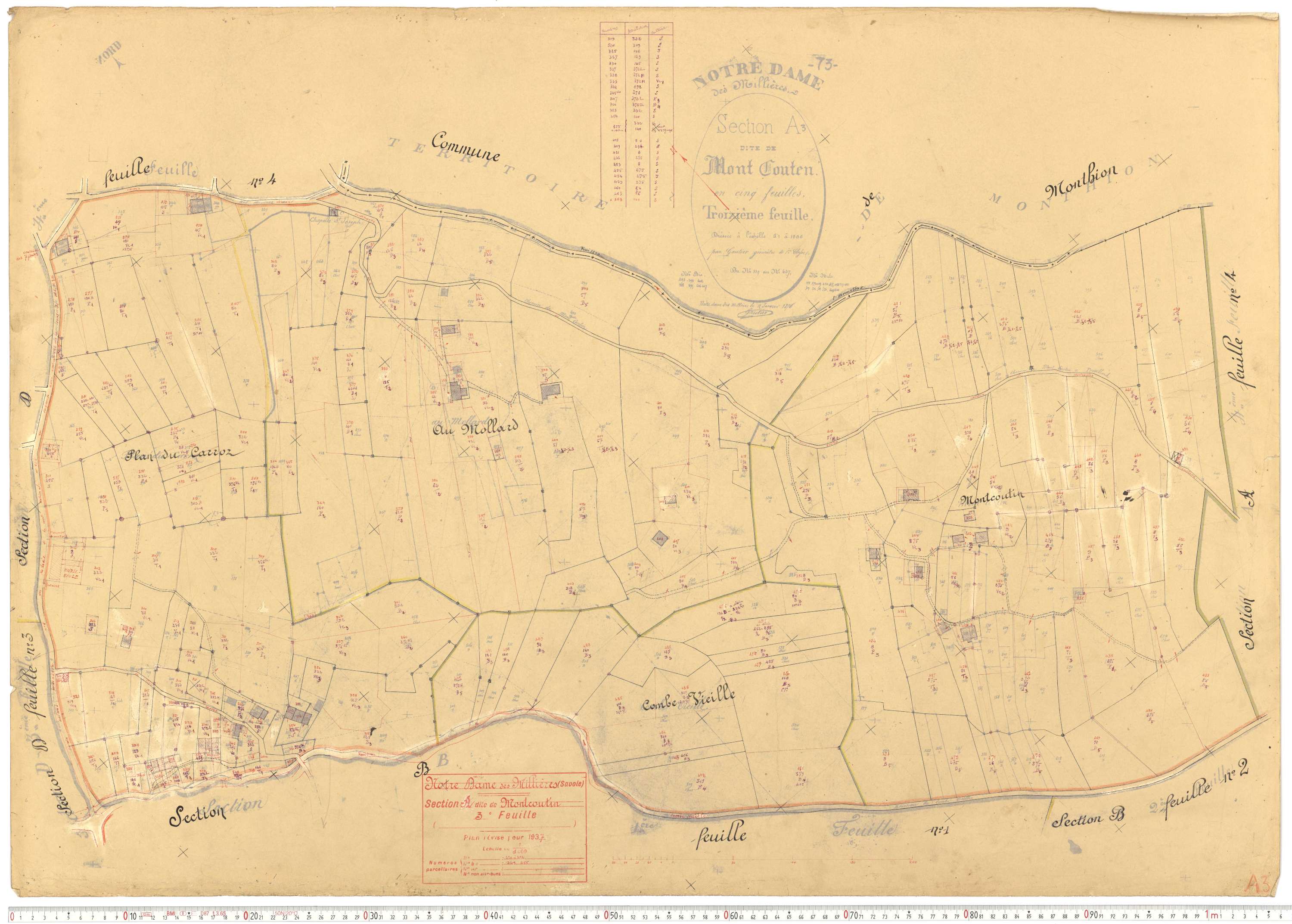 Notre-Dame-des-Millières - Plans cadastraux du cadastre rénové.