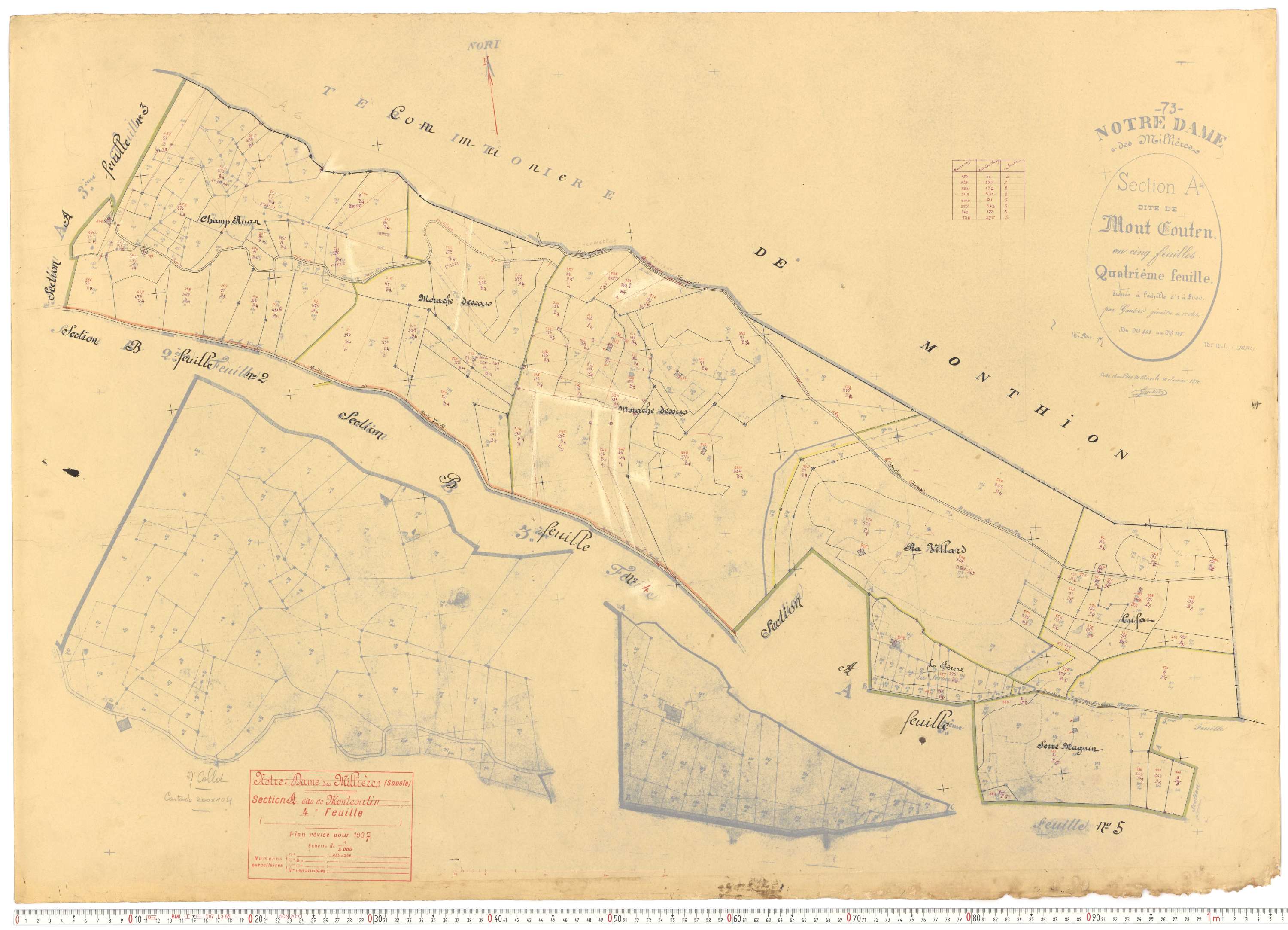 Notre-Dame-des-Millières - Plans cadastraux du cadastre rénové.