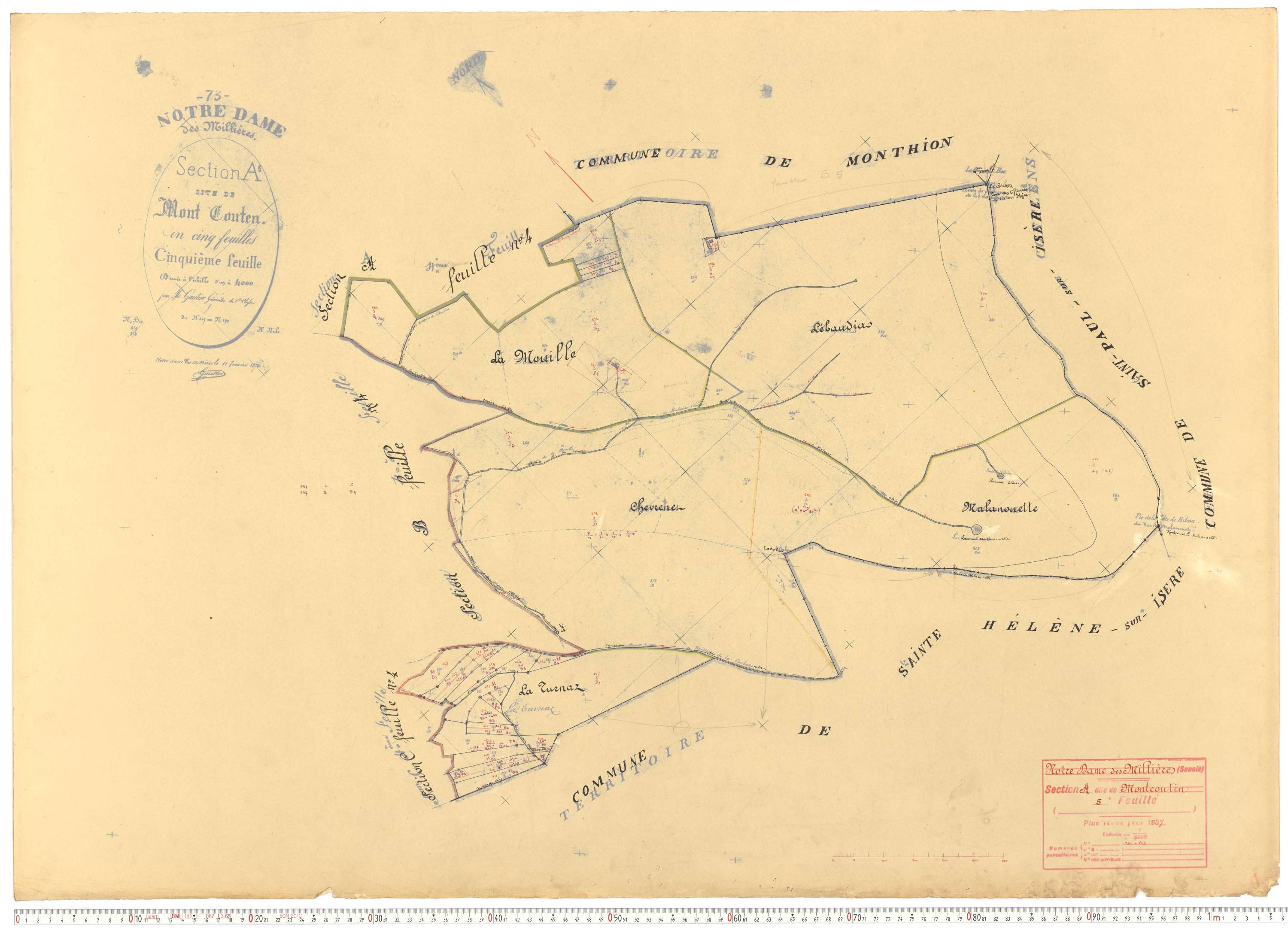 Notre-Dame-des-Millières - Plans cadastraux du cadastre rénové.