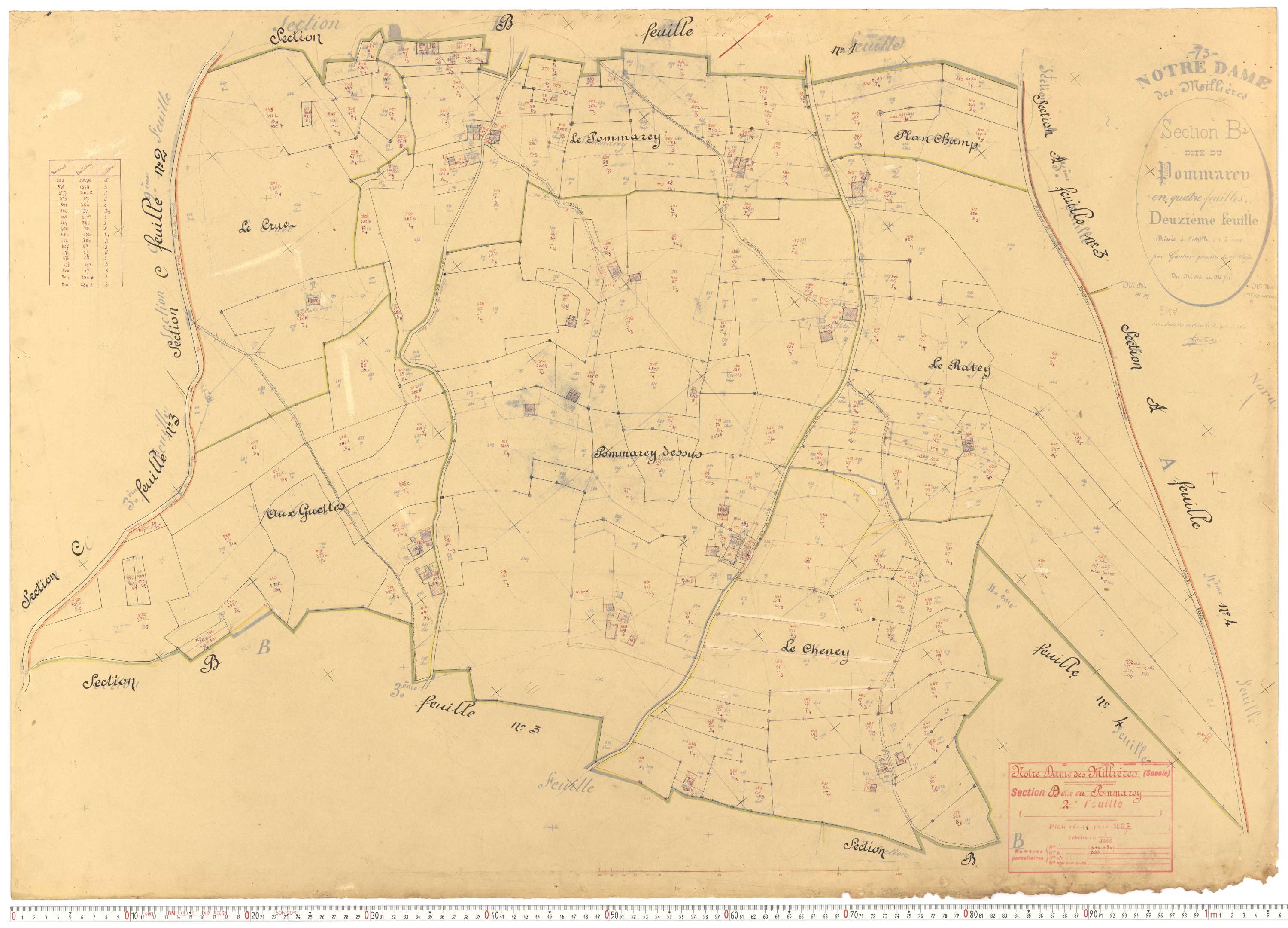 Notre-Dame-des-Millières - Plans cadastraux du cadastre rénové.