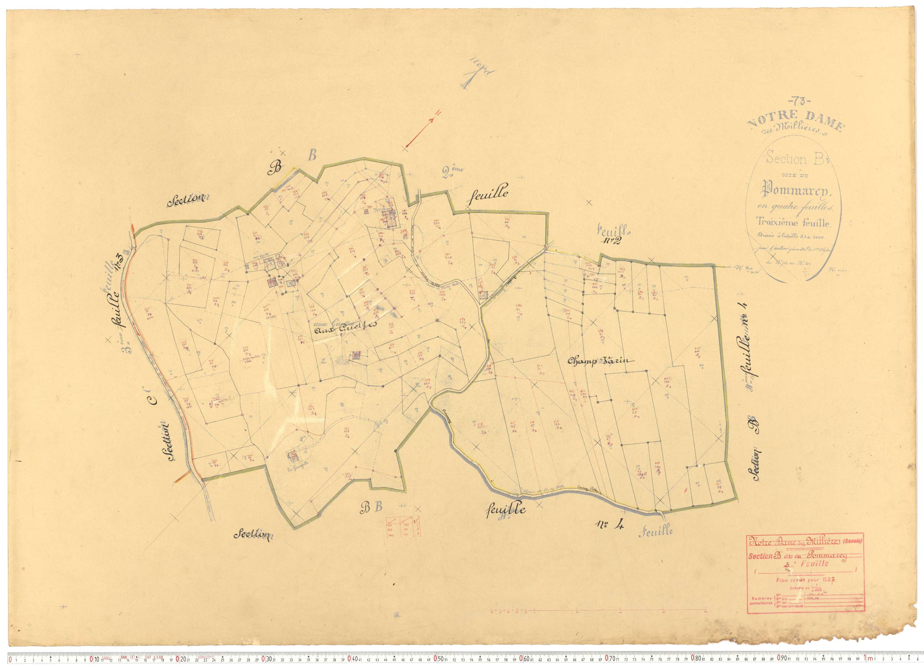 Notre-Dame-des-Millières - Plans cadastraux du cadastre rénové.