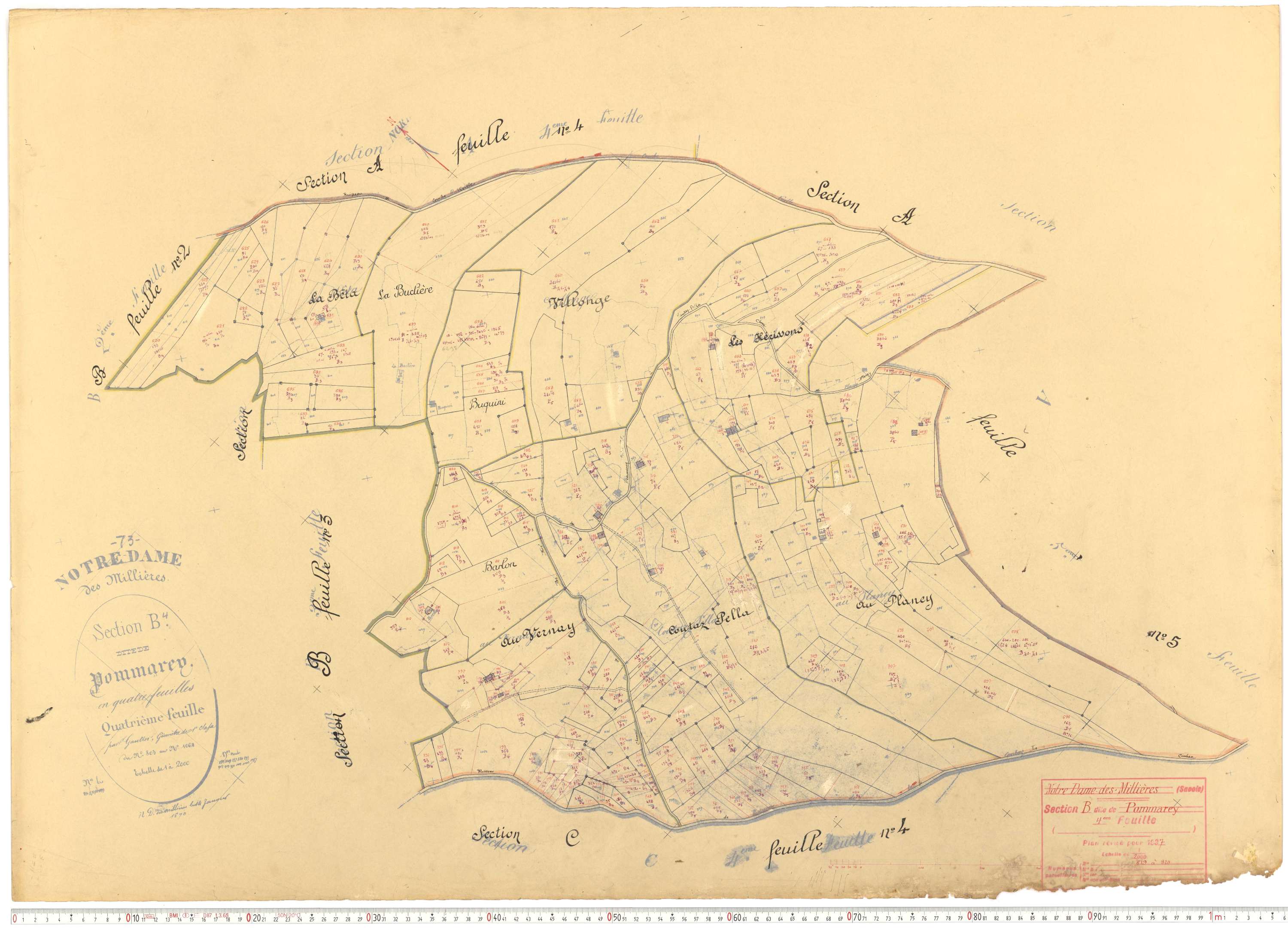 Notre-Dame-des-Millières - Plans cadastraux du cadastre rénové.