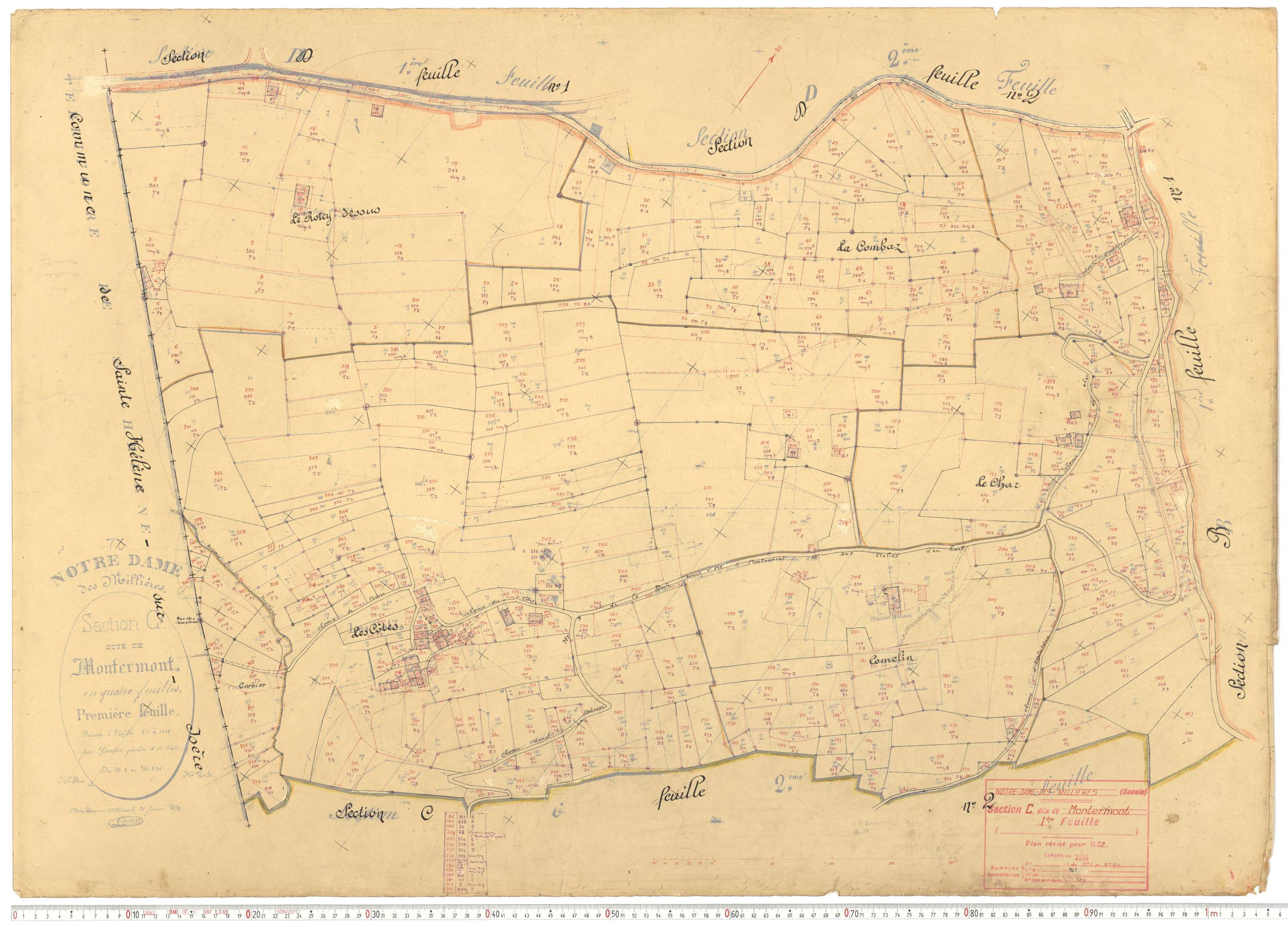 Notre-Dame-des-Millières - Plans cadastraux du cadastre rénové.