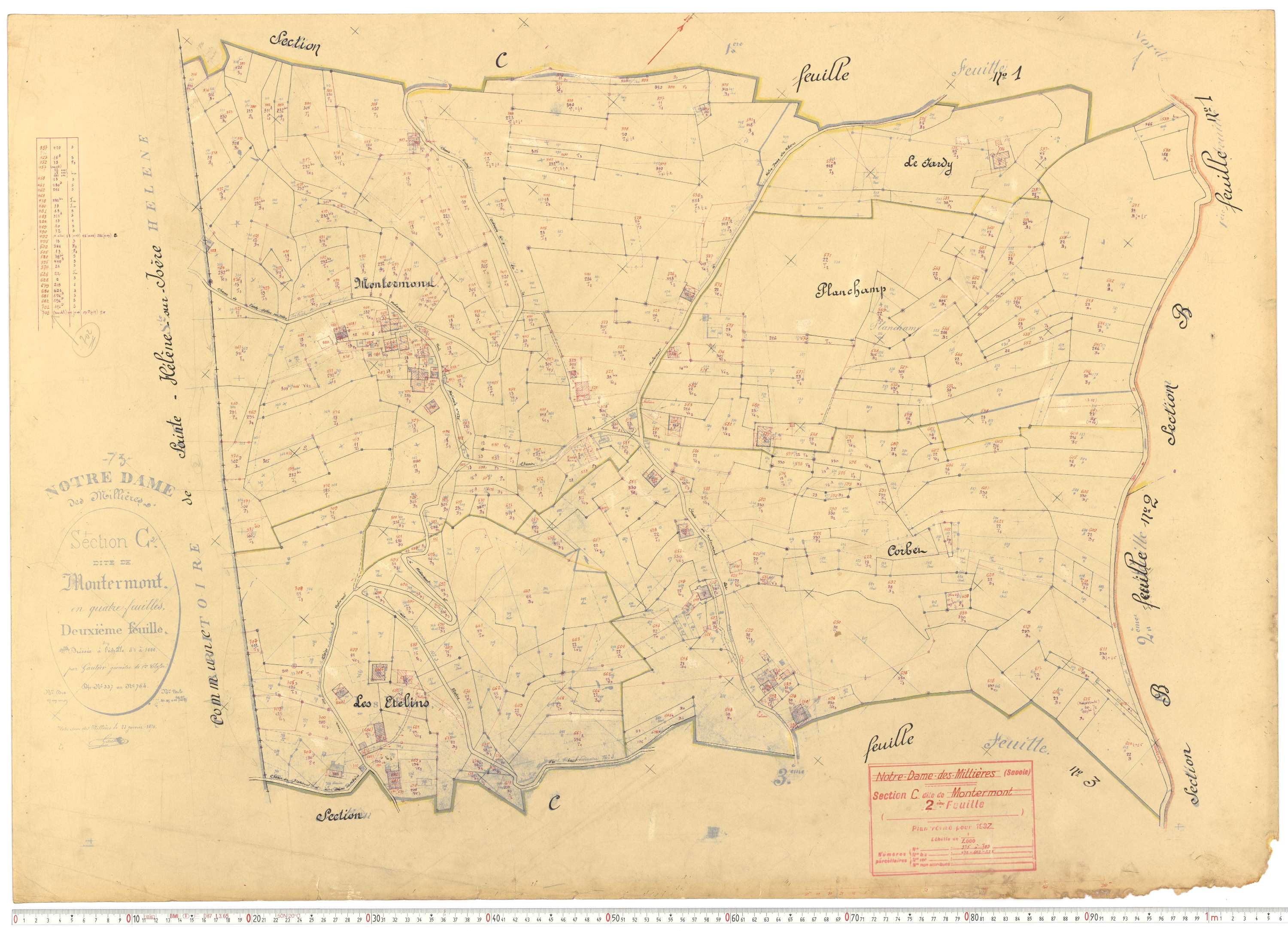 Notre-Dame-des-Millières - Plans cadastraux du cadastre rénové.