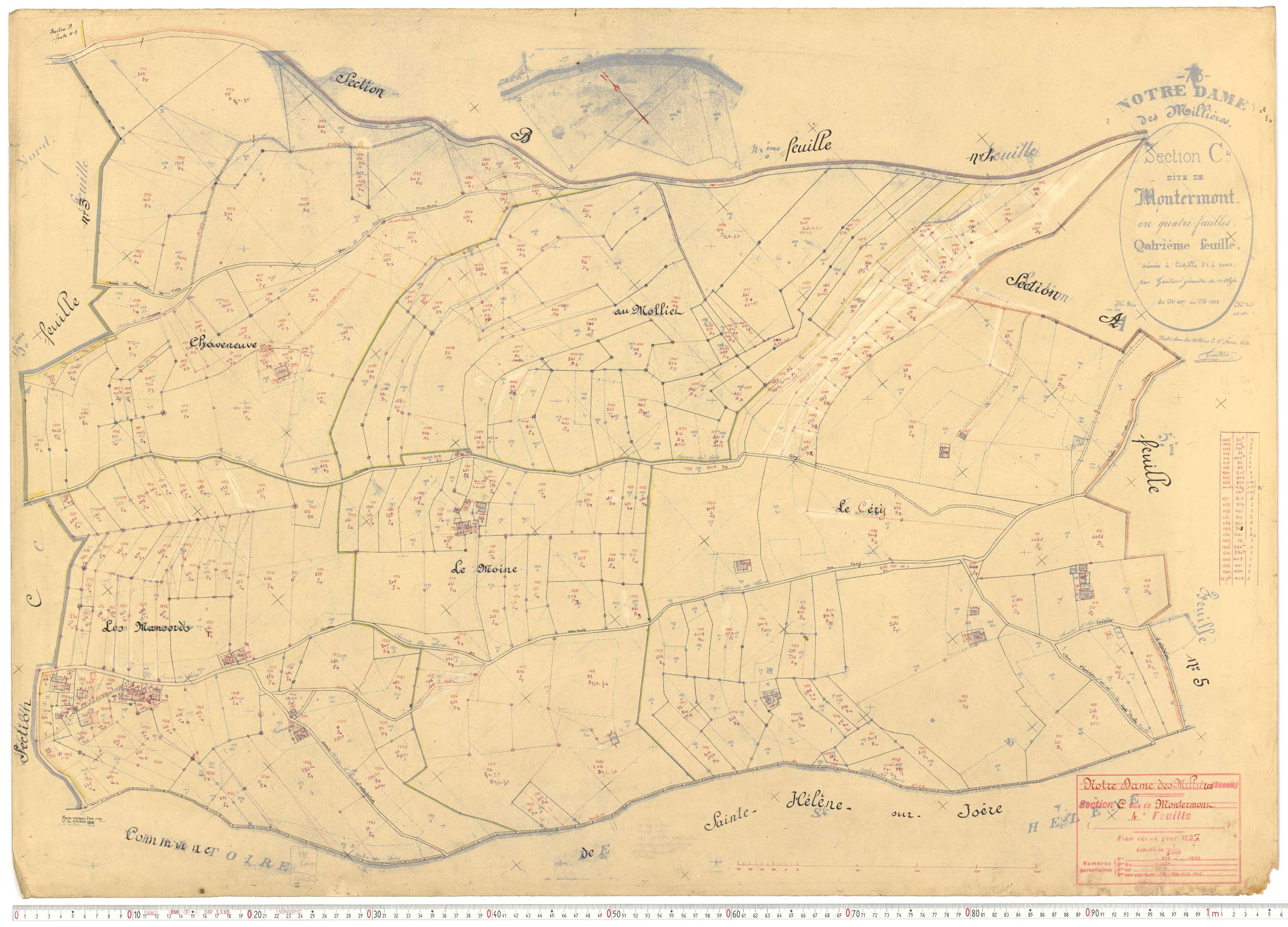 Notre-Dame-des-Millières - Plans cadastraux du cadastre rénové.