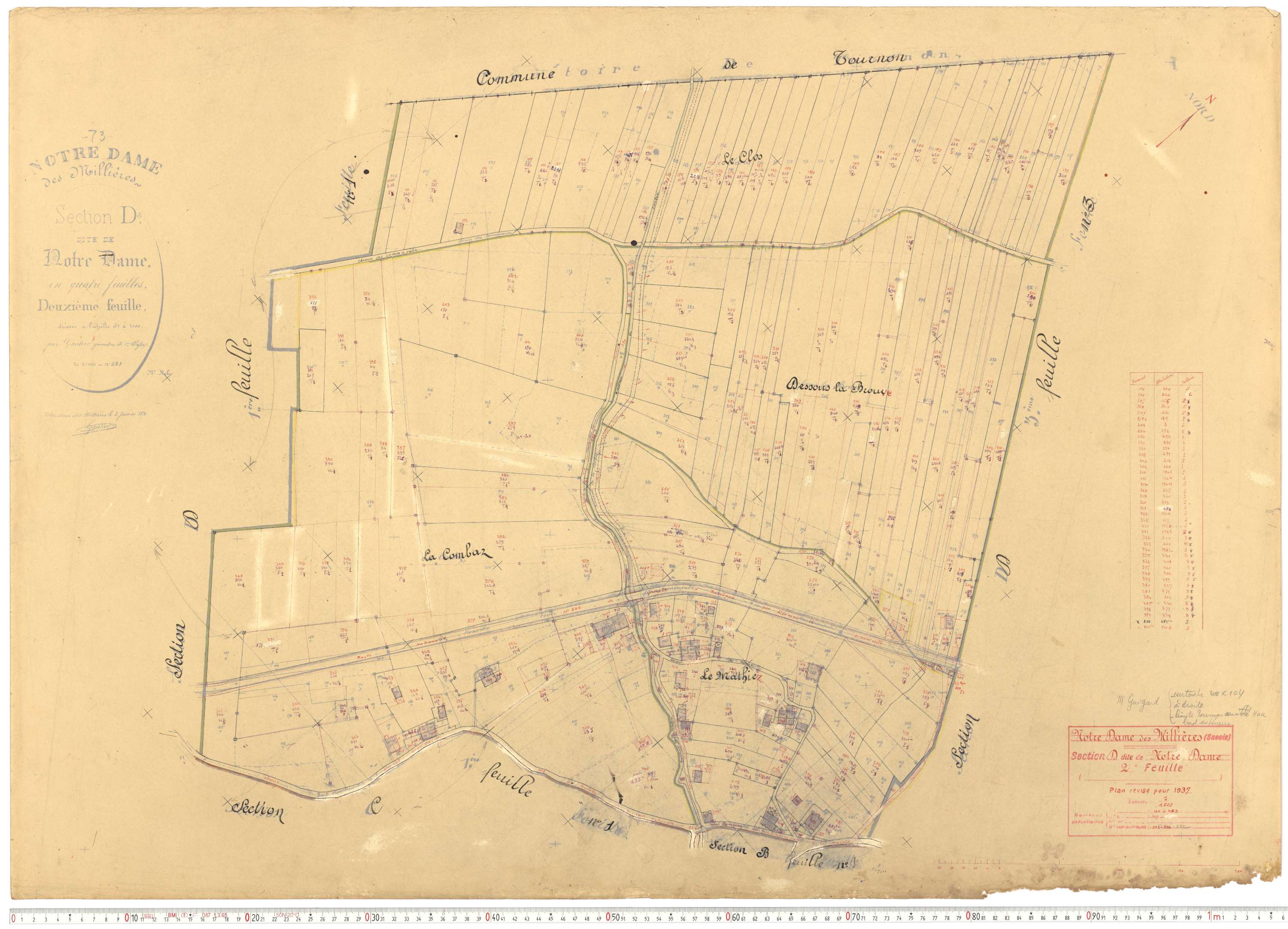 Notre-Dame-des-Millières - Plans cadastraux du cadastre rénové.
