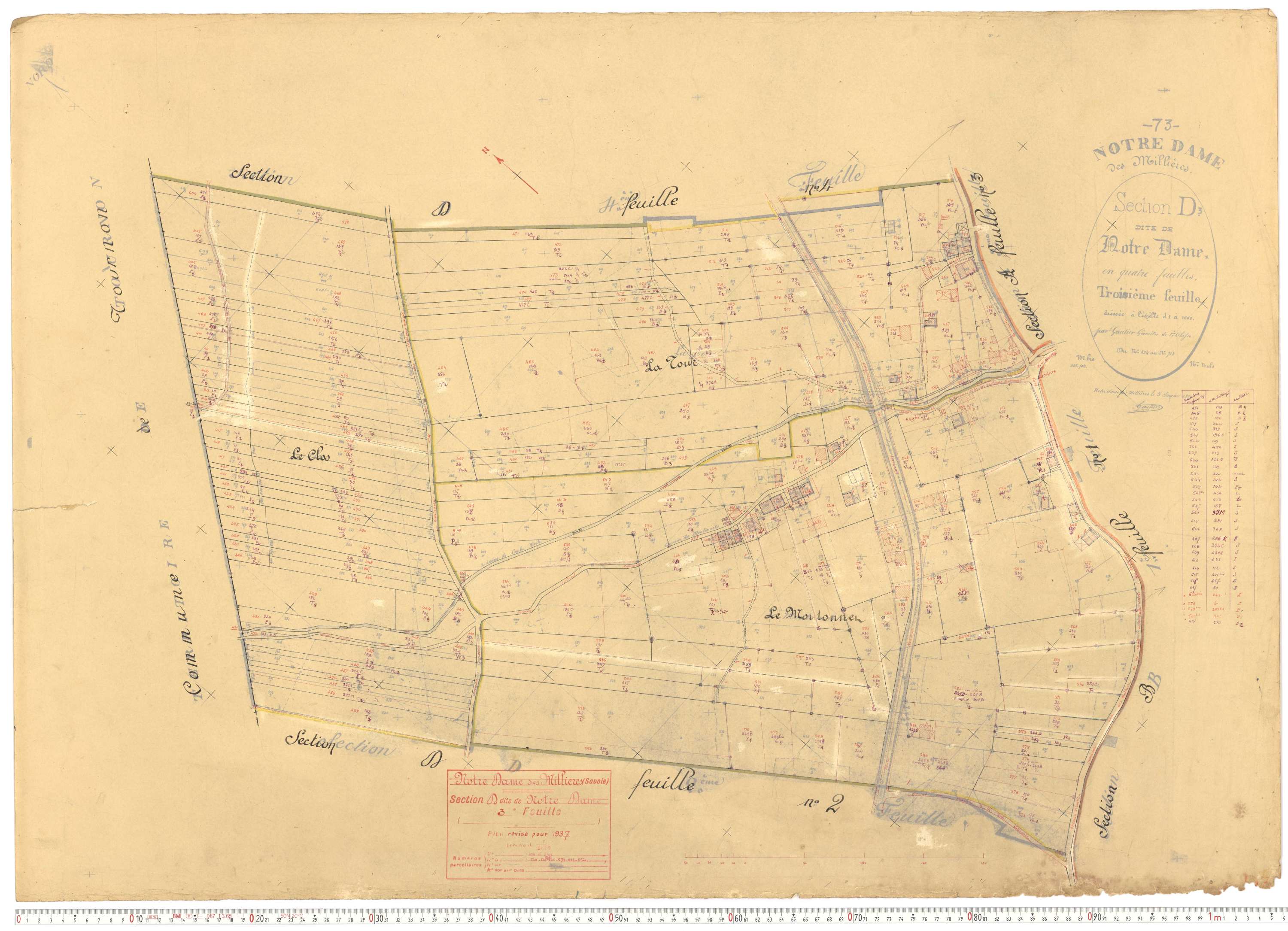 Notre-Dame-des-Millières - Plans cadastraux du cadastre rénové.