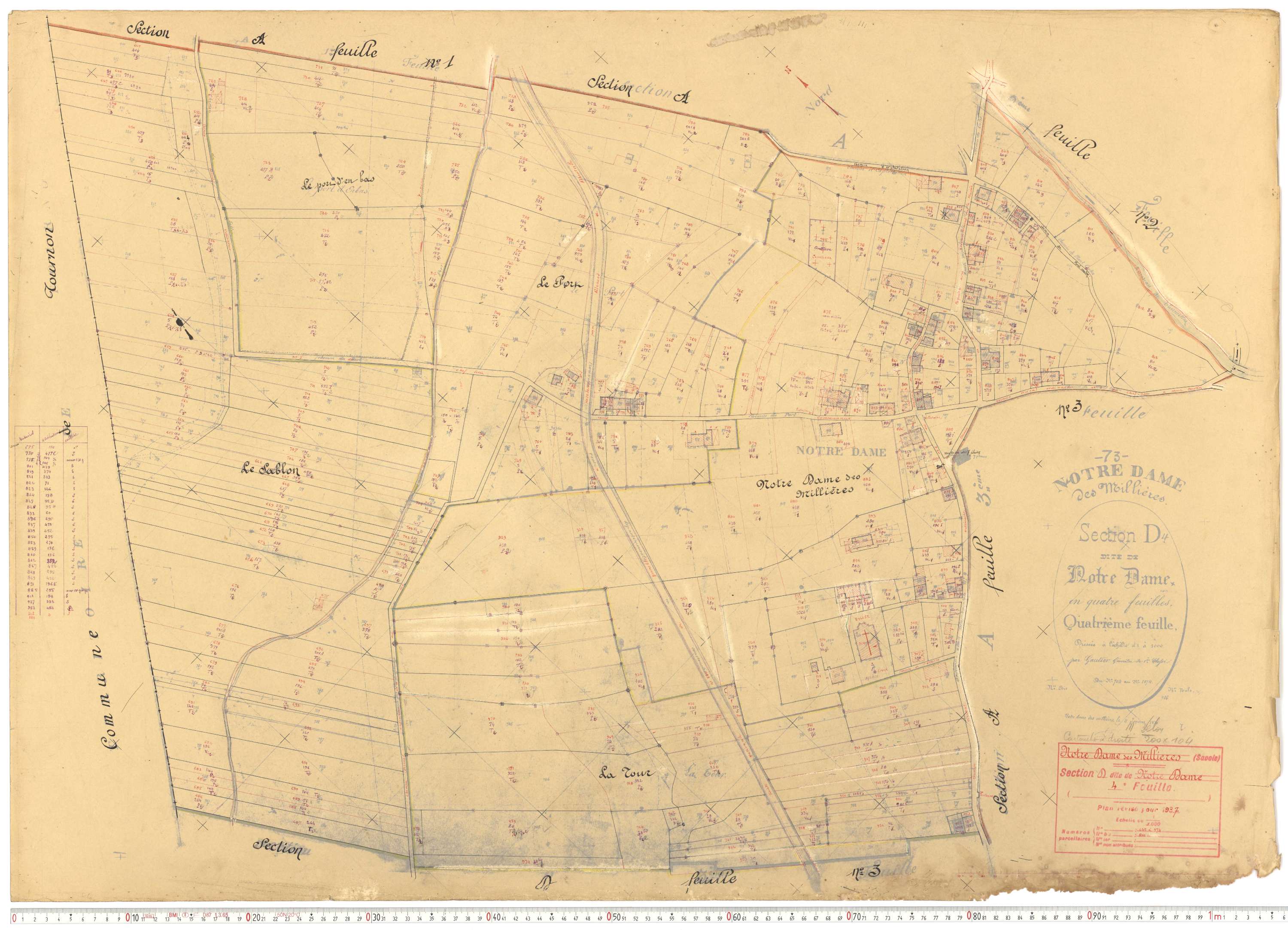 Notre-Dame-des-Millières - Plans cadastraux du cadastre rénové.
