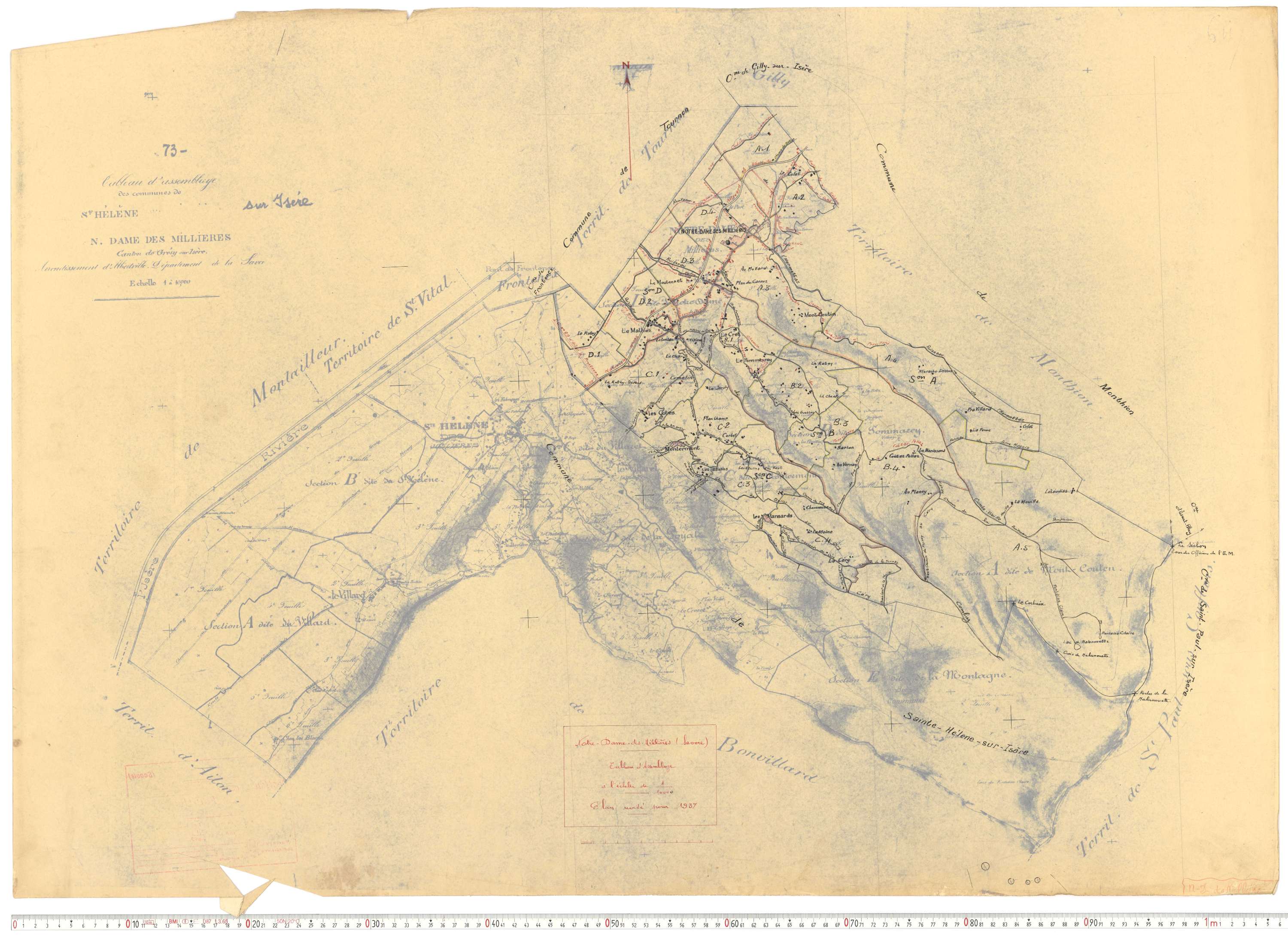 Notre-Dame-des-Millières - Plans cadastraux du cadastre rénové.