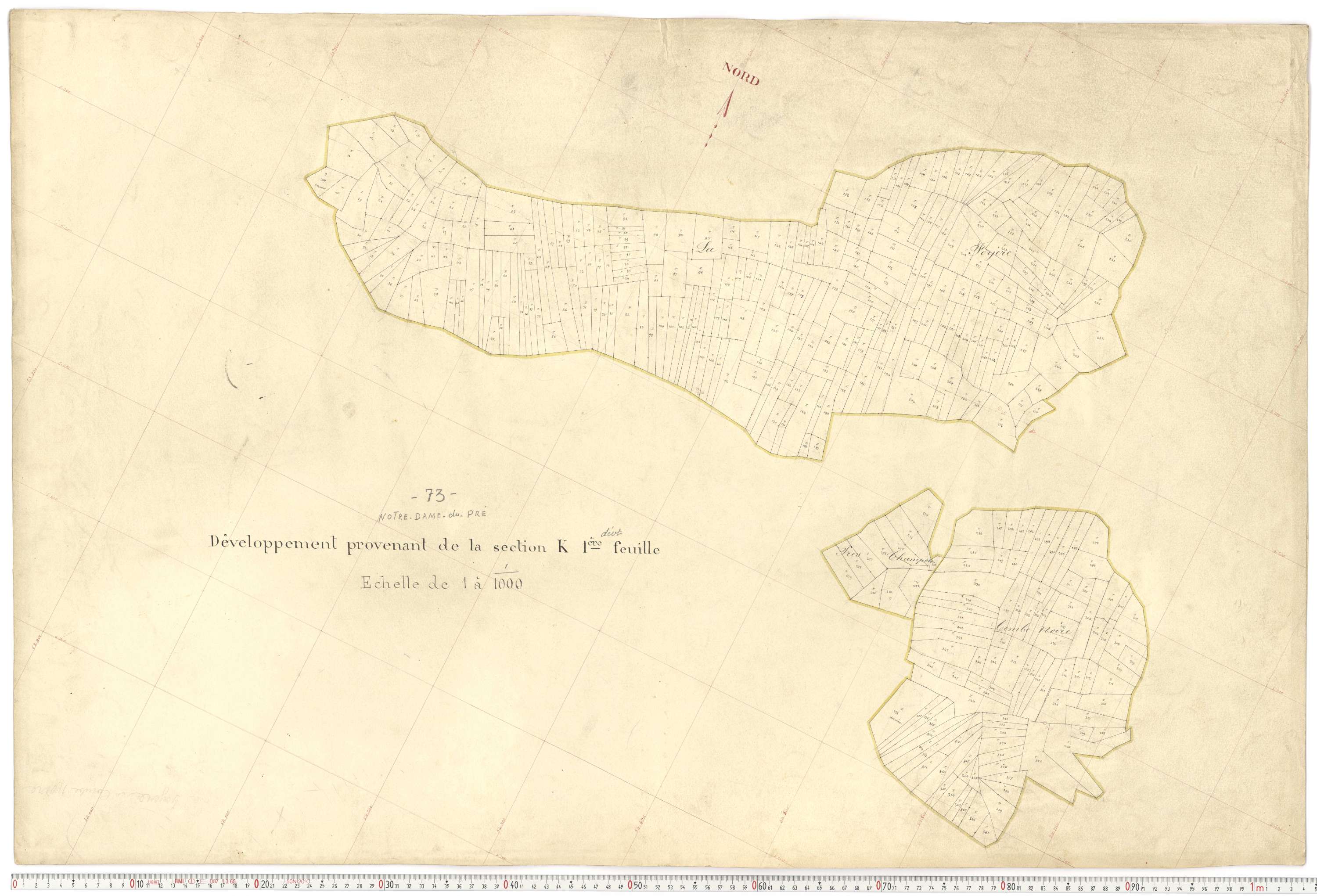 Notre-Dame-du-Pré - Plans cadastraux du premier cadastre français.
