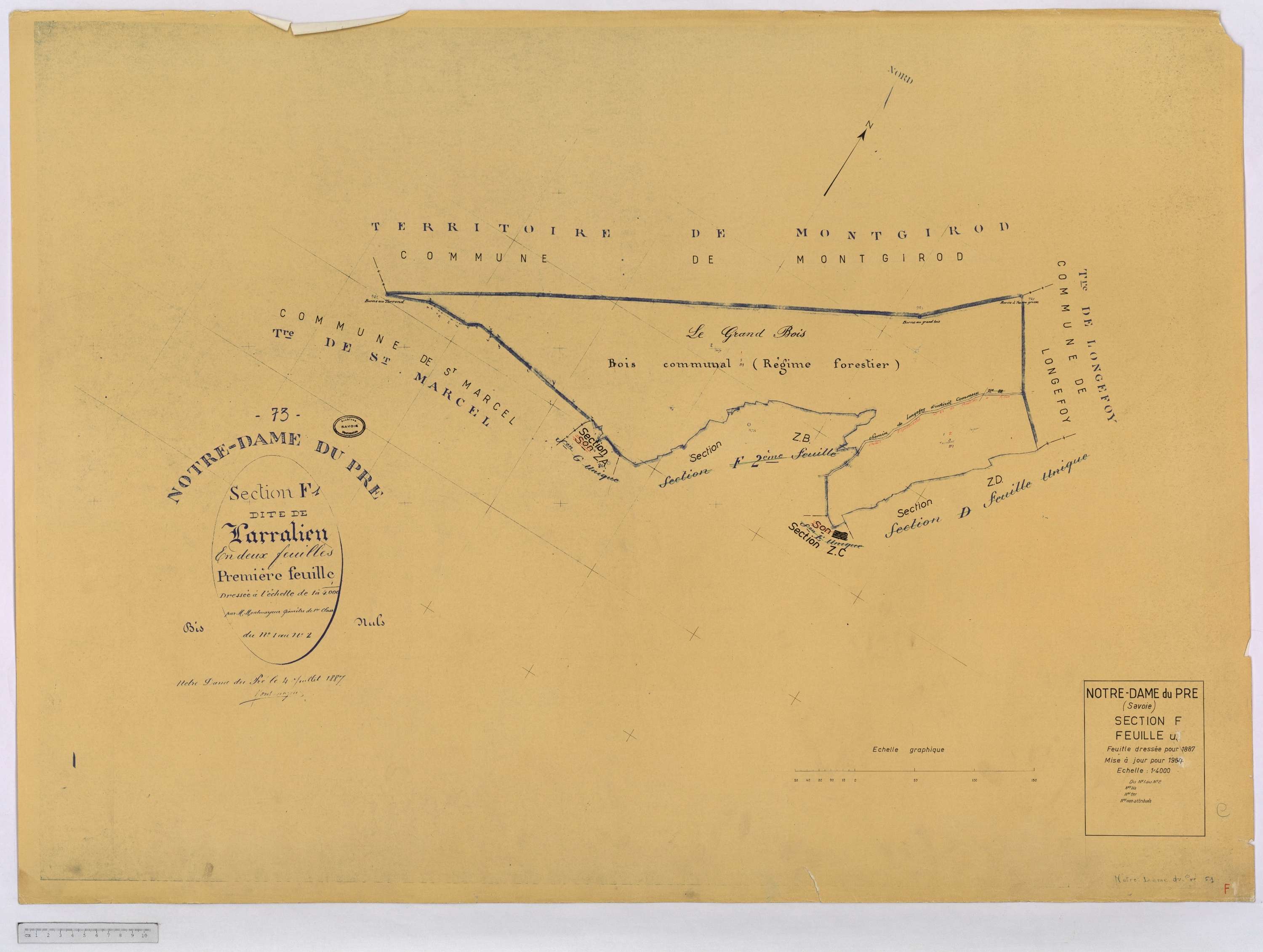 Notre-Dame-du-Pré - Cadastre rénové (1964) et remembré (s.d.).
