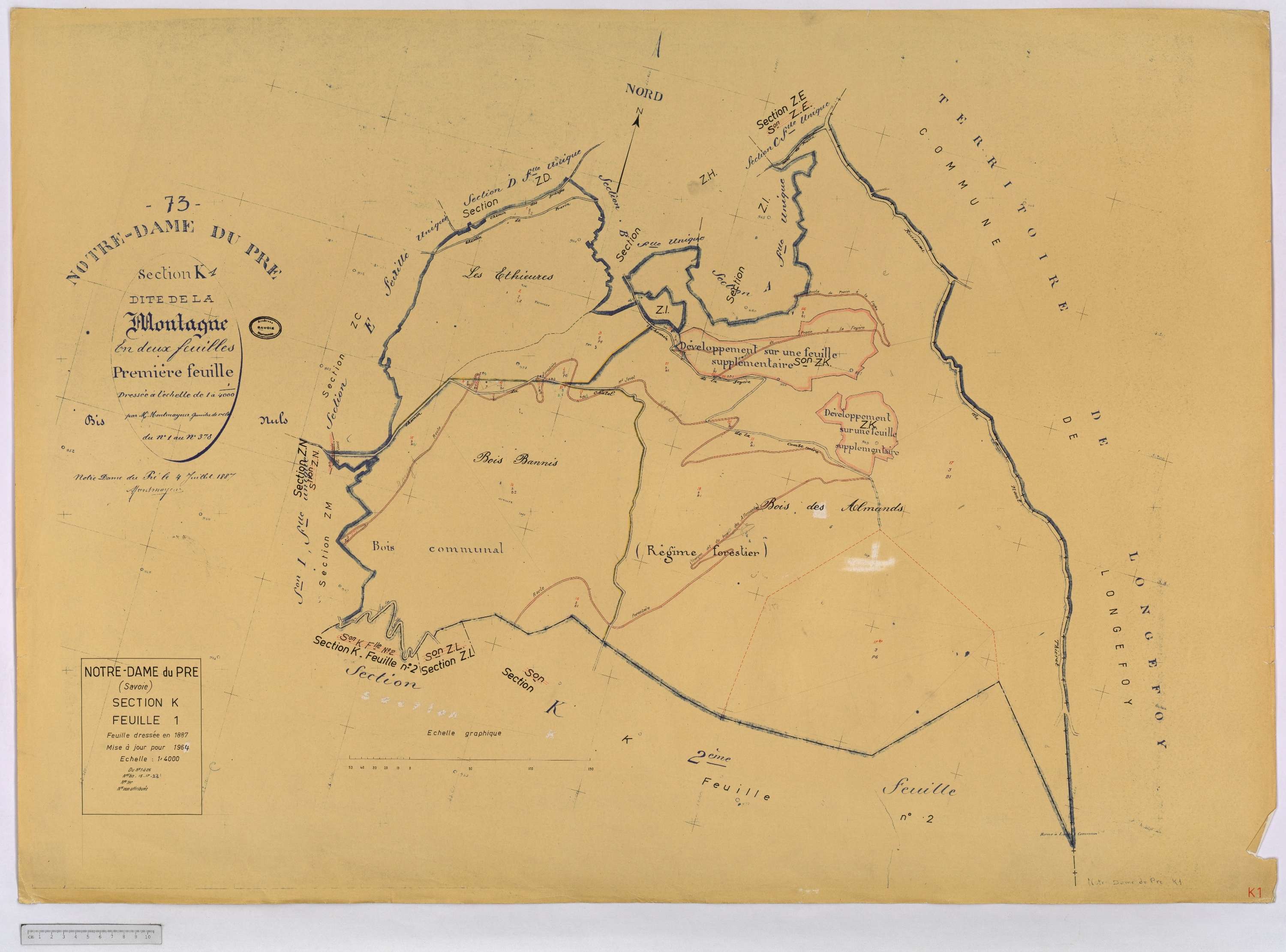 Notre-Dame-du-Pré - Cadastre rénové (1964) et remembré (s.d.).