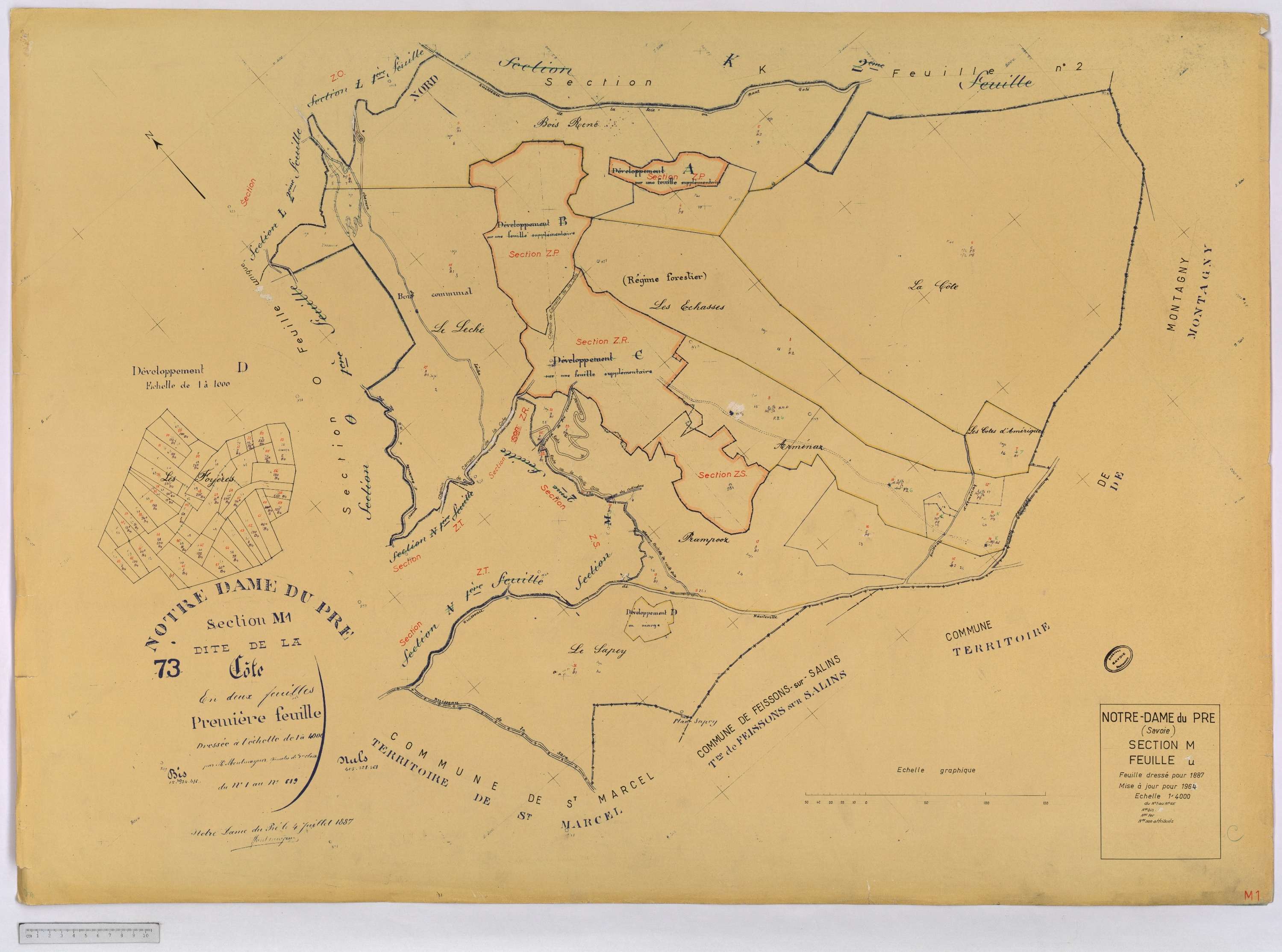 Notre-Dame-du-Pré - Cadastre rénové (1964) et remembré (s.d.).