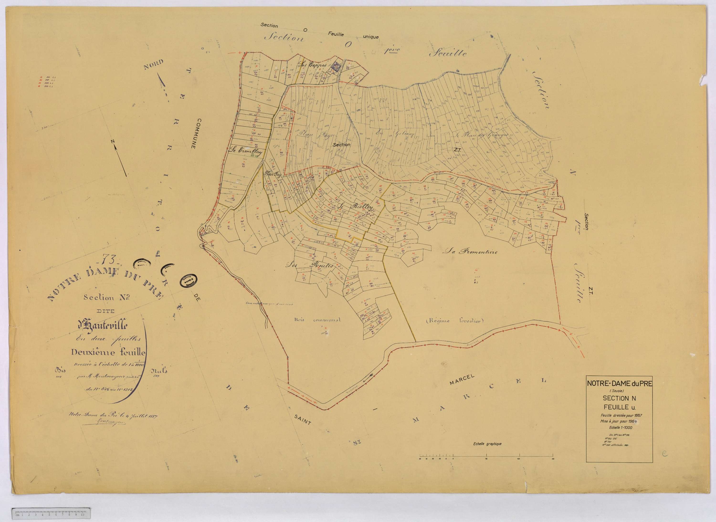 Notre-Dame-du-Pré - Cadastre rénové (1964) et remembré (s.d.).