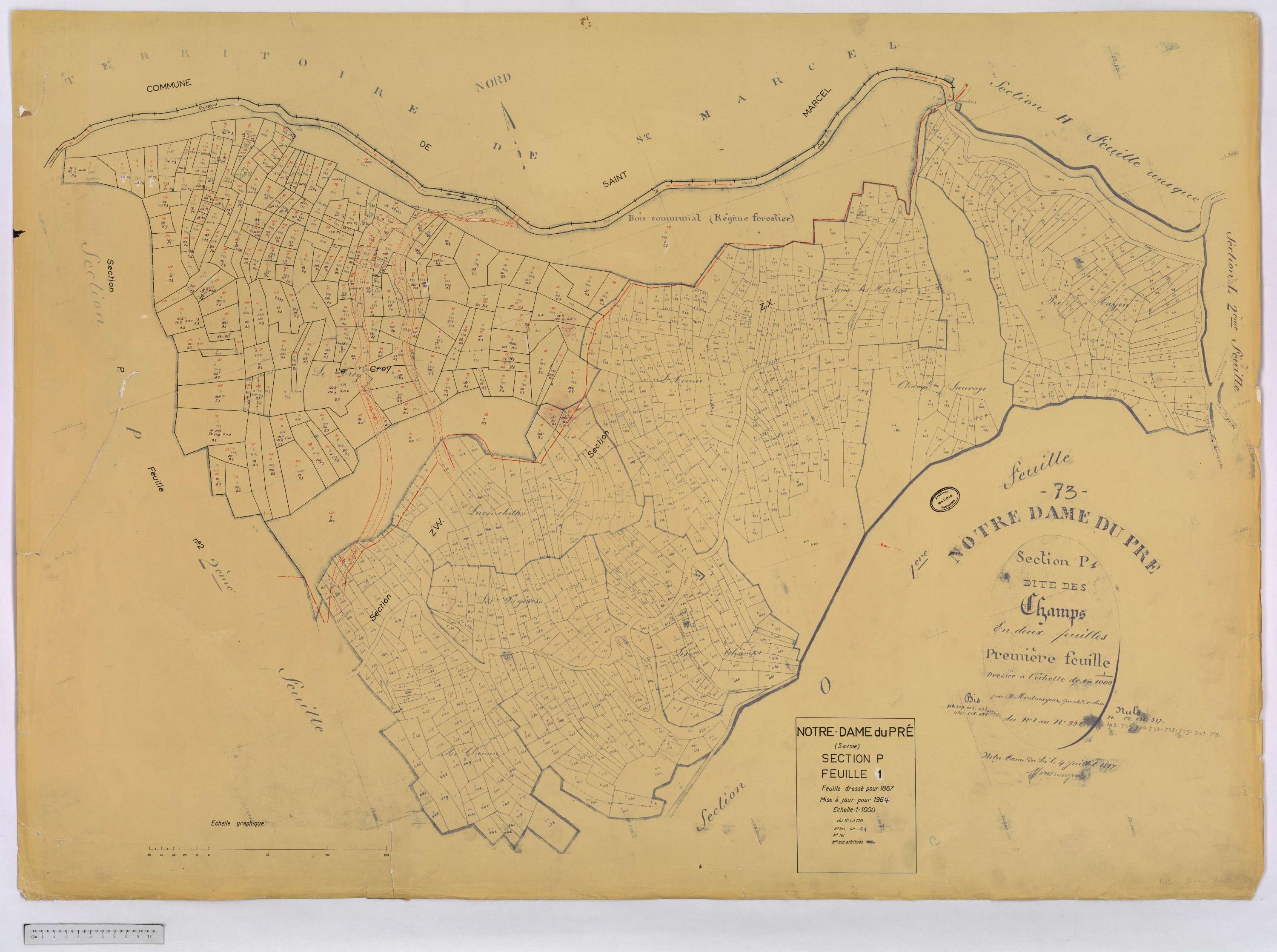 Notre-Dame-du-Pré - Cadastre rénové (1964) et remembré (s.d.).