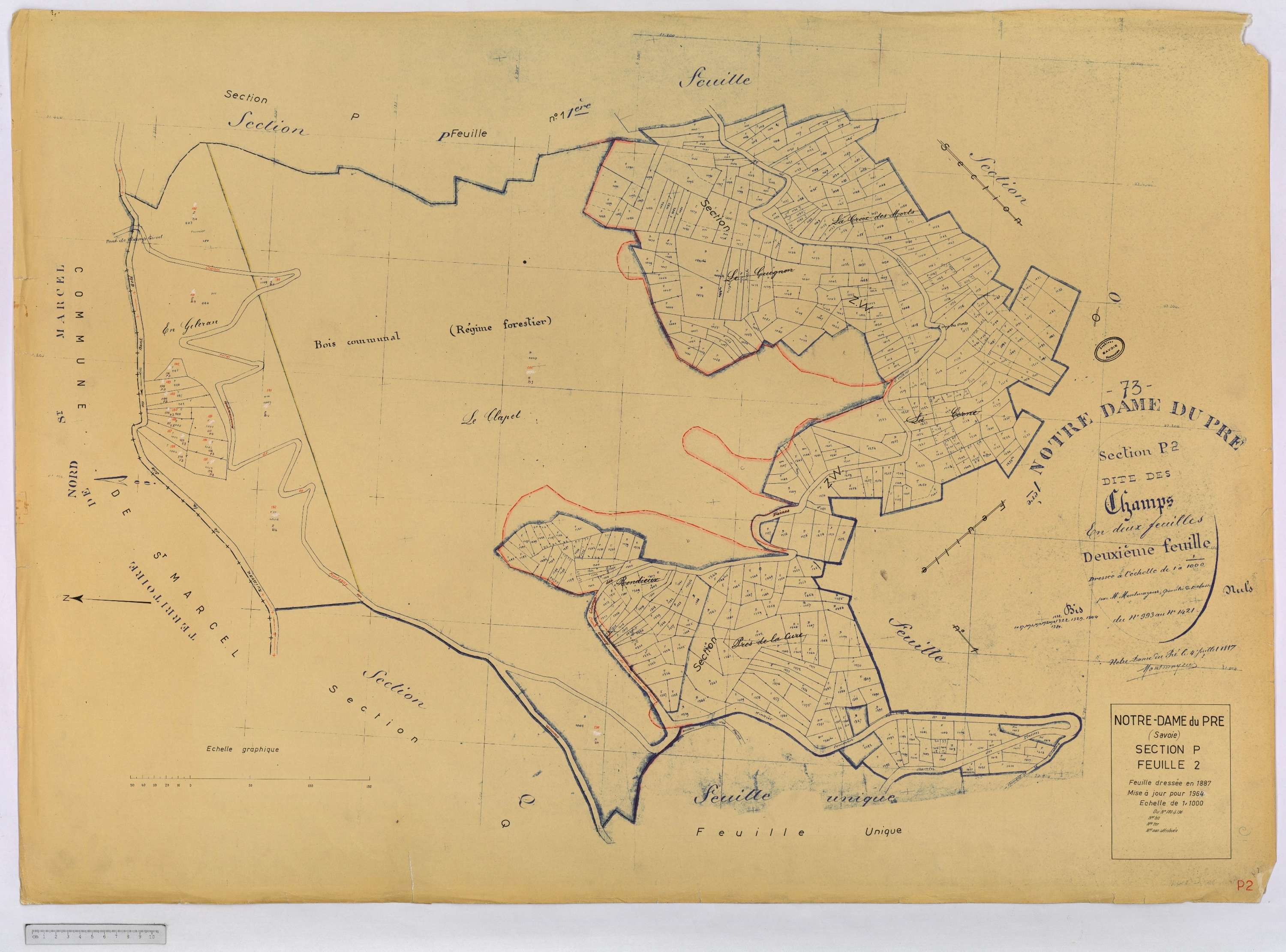 Notre-Dame-du-Pré - Cadastre rénové (1964) et remembré (s.d.).