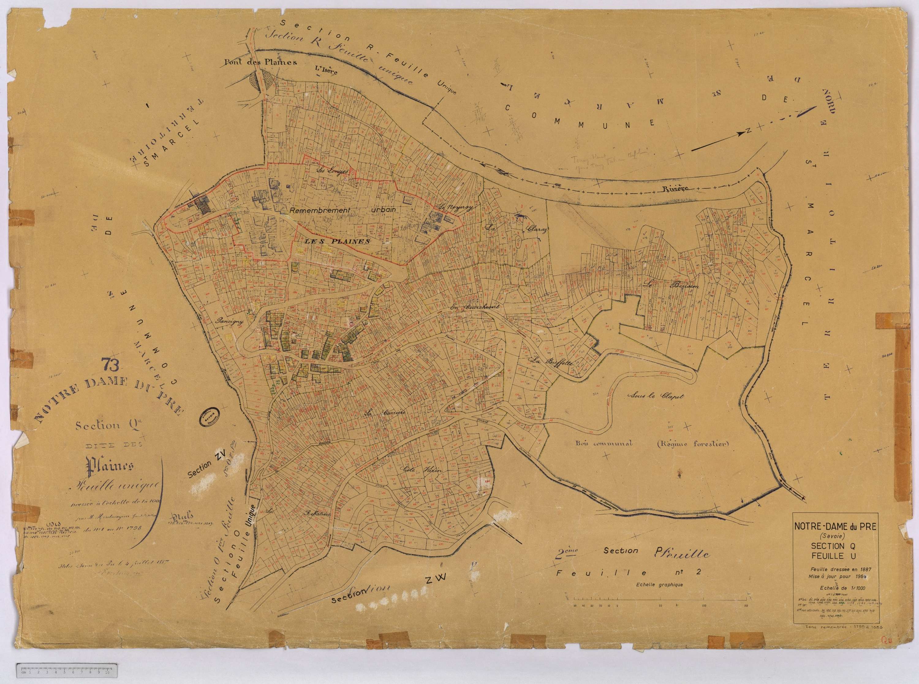 Notre-Dame-du-Pré - Cadastre rénové (1964) et remembré (s.d.).