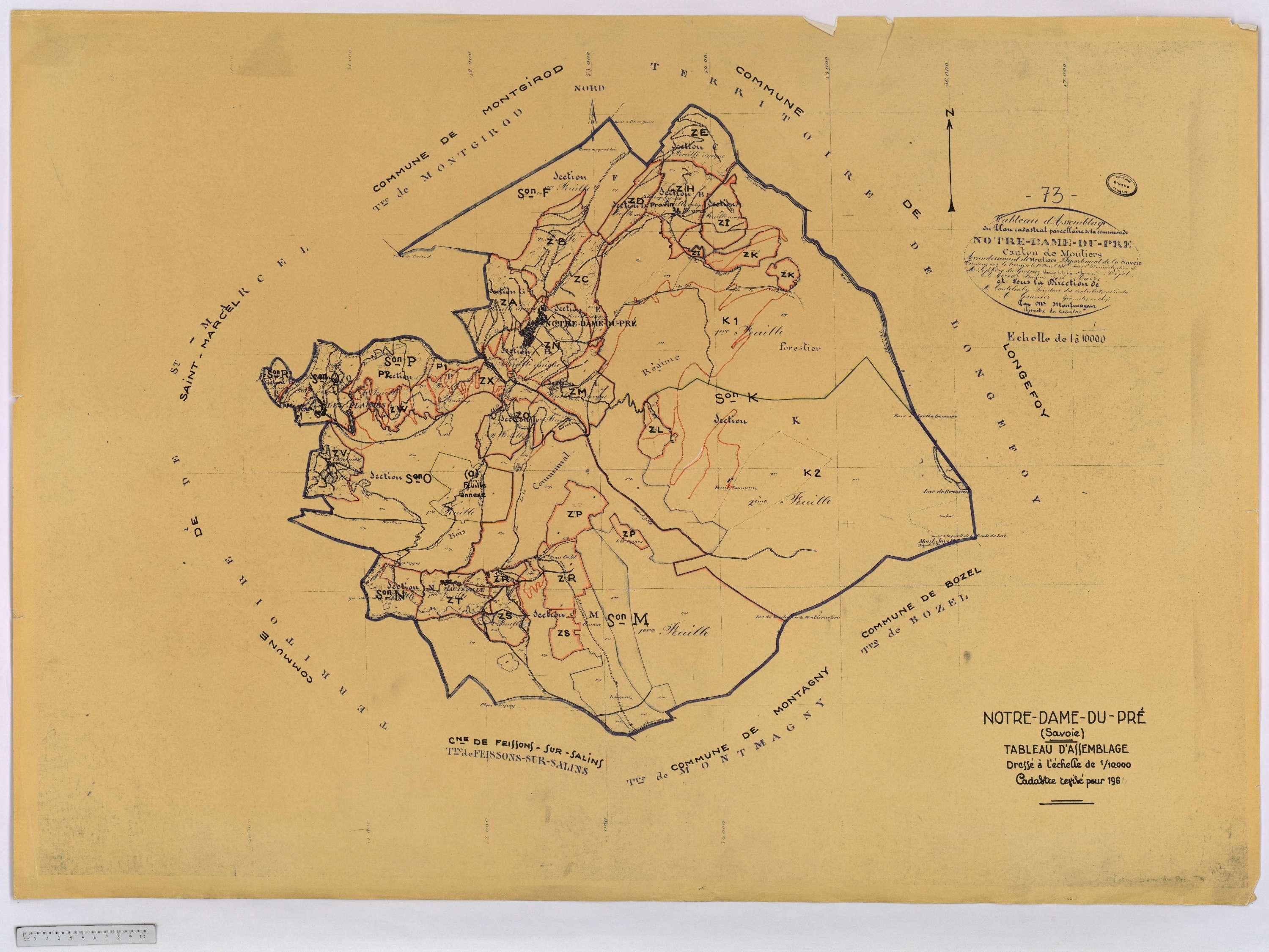 Notre-Dame-du-Pré - Cadastre rénové (1964) et remembré (s.d.).