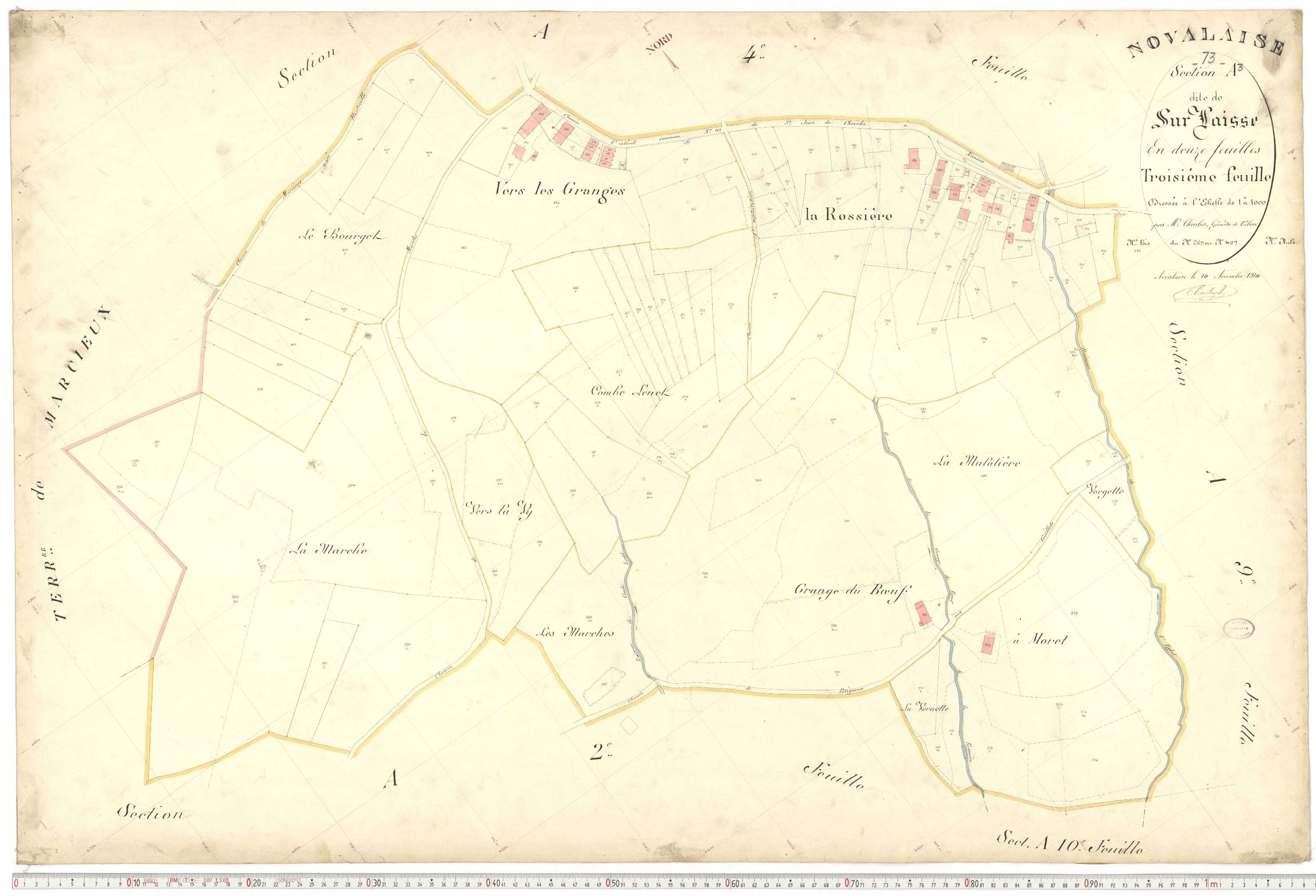 Novalaise - Plans cadastraux du premier cadastre français.
