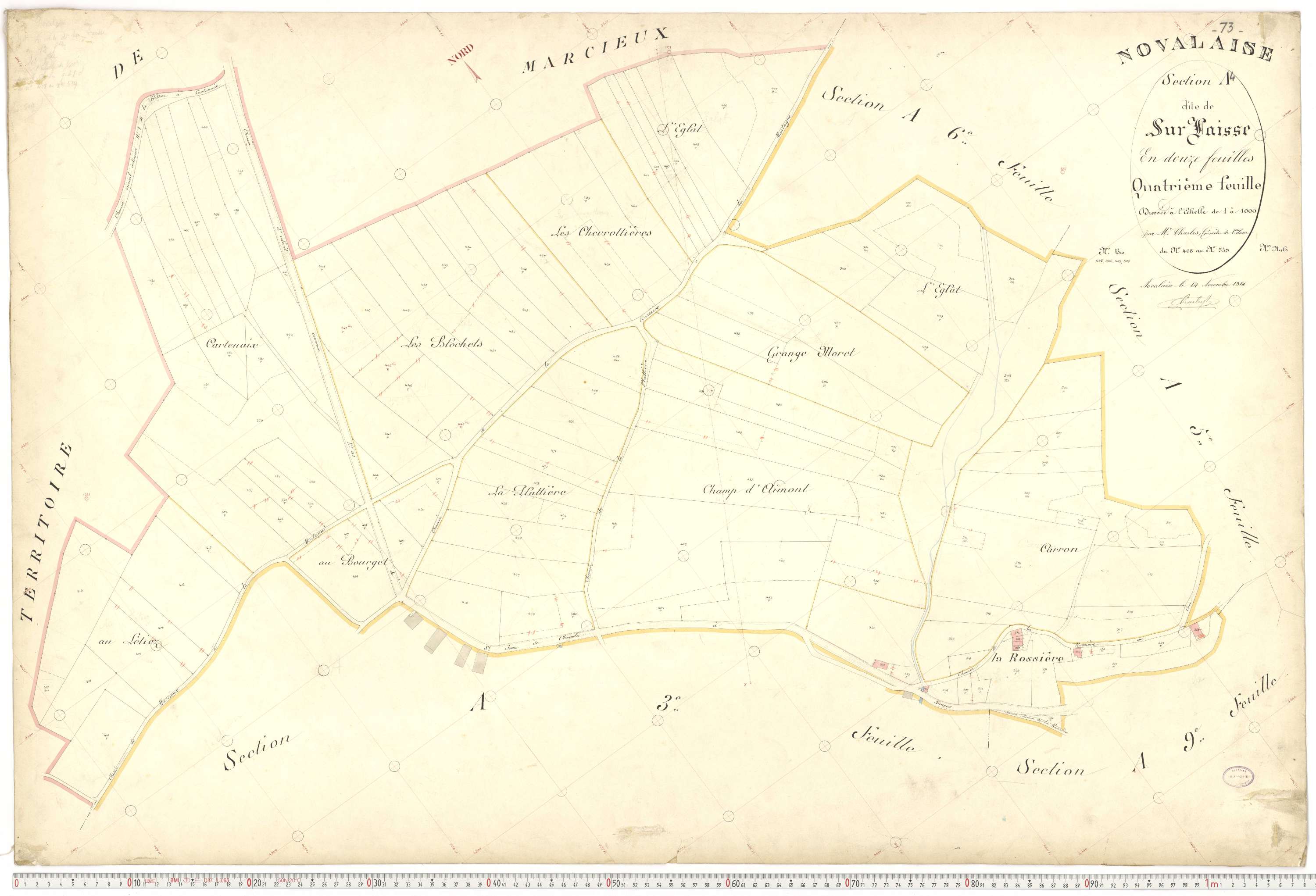 Novalaise - Plans cadastraux du premier cadastre français.