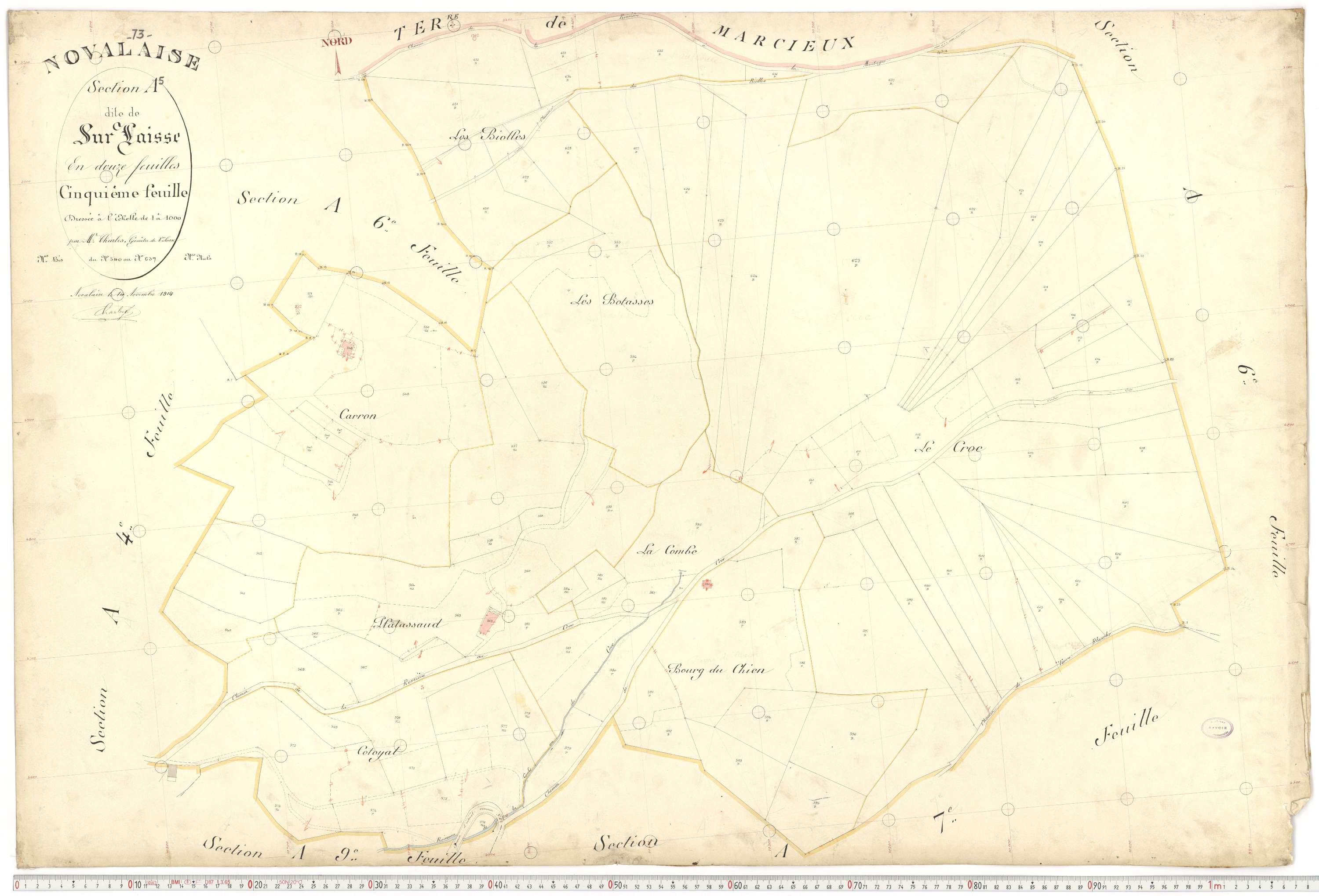 Novalaise - Plans cadastraux du premier cadastre français.