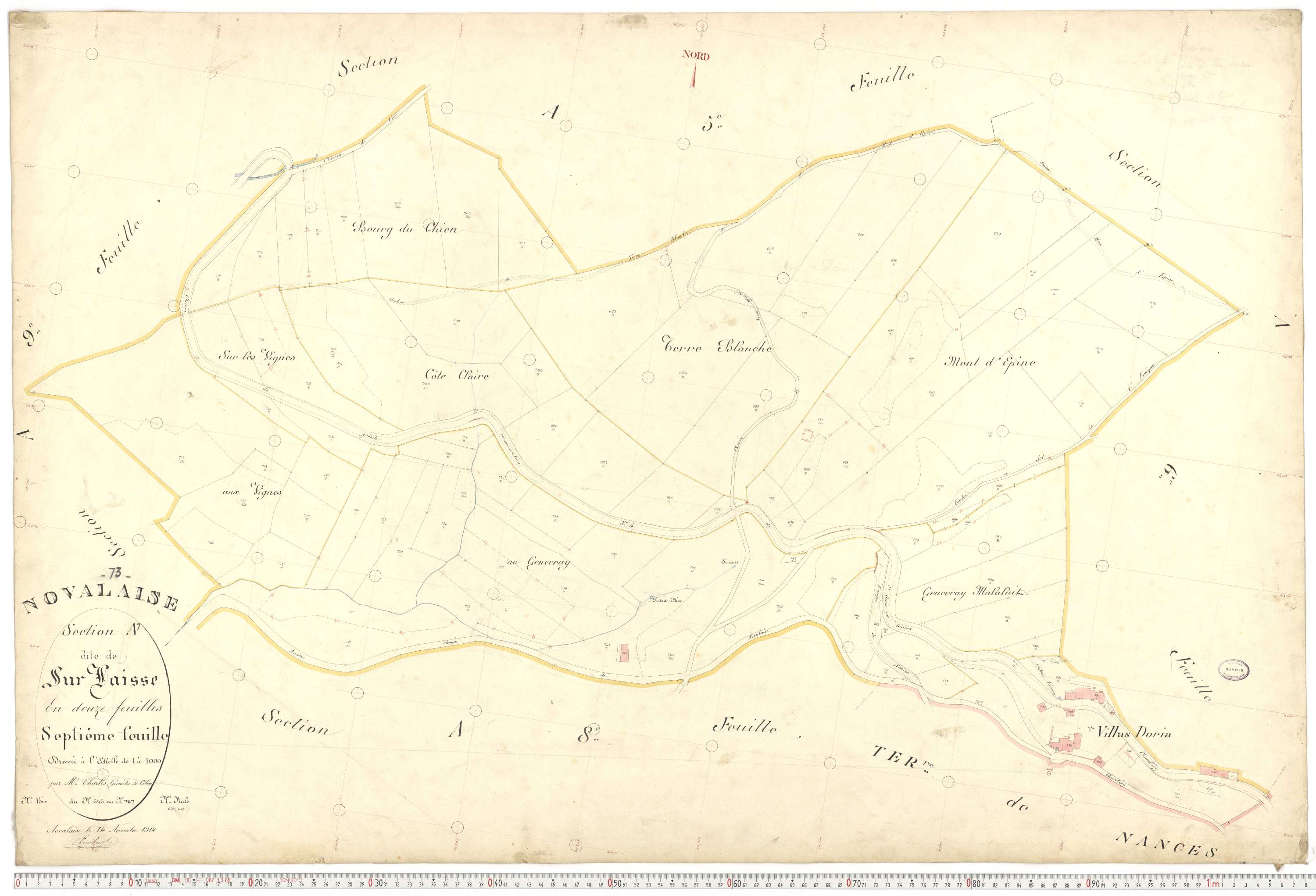 Novalaise - Plans cadastraux du premier cadastre français.