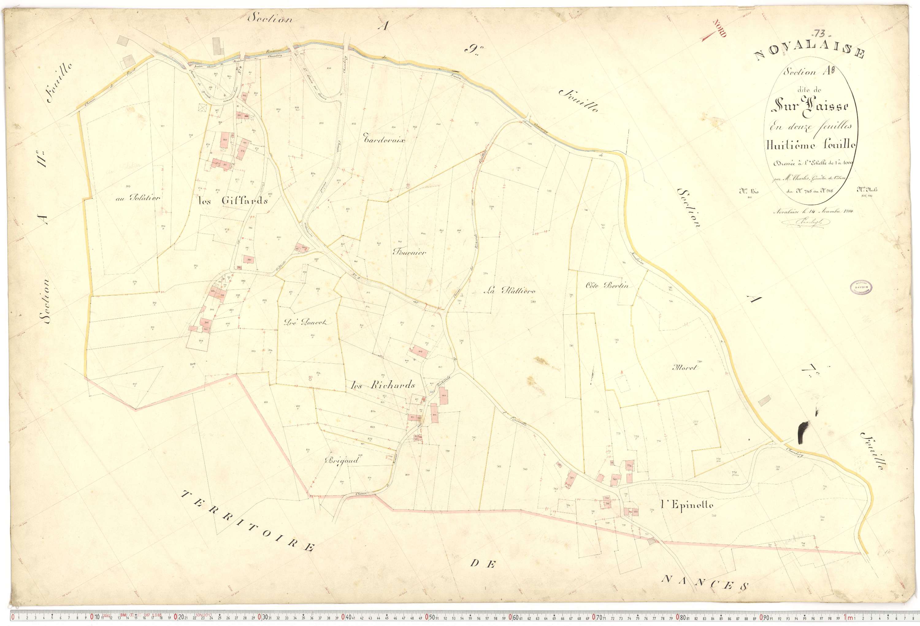 Novalaise - Plans cadastraux du premier cadastre français.