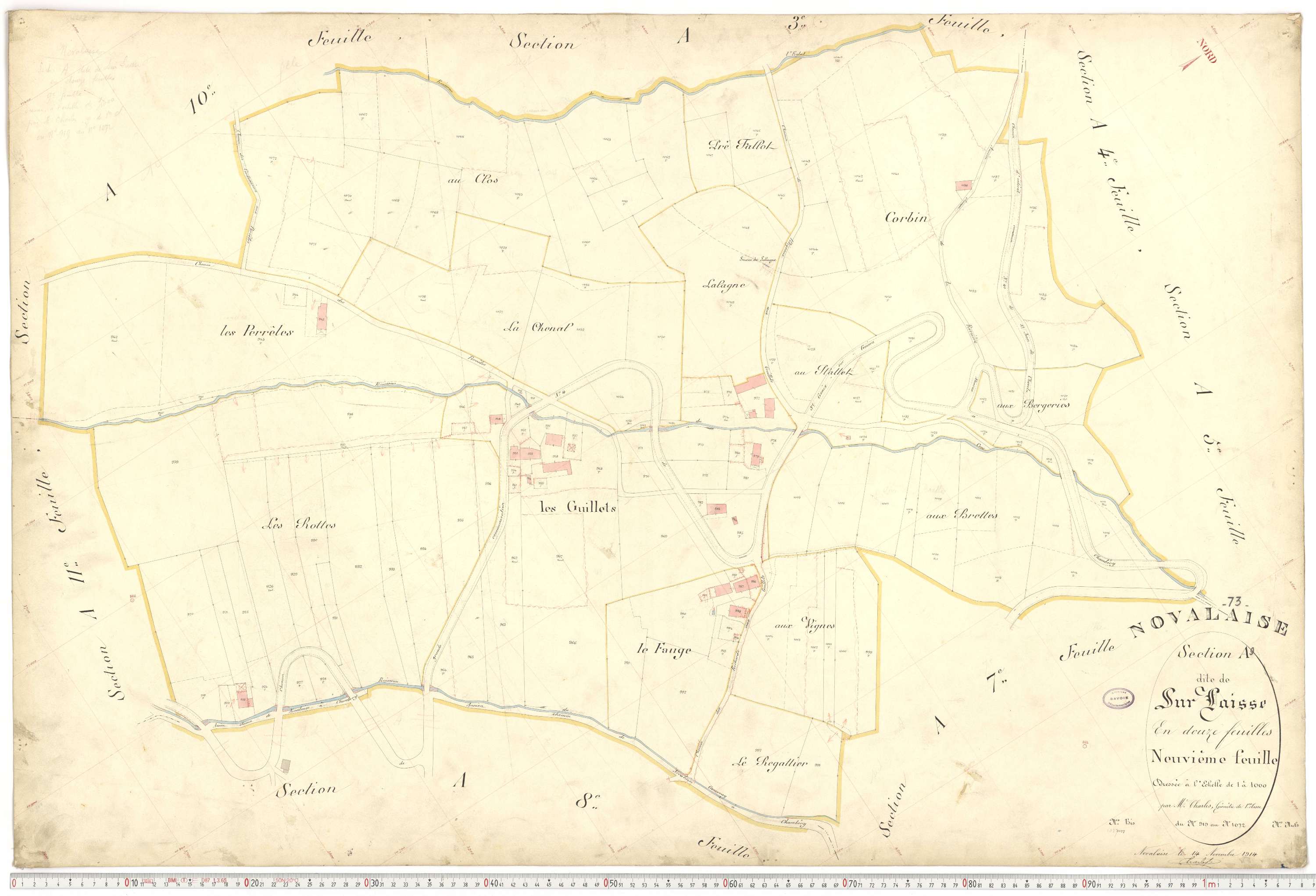 Novalaise - Plans cadastraux du premier cadastre français.