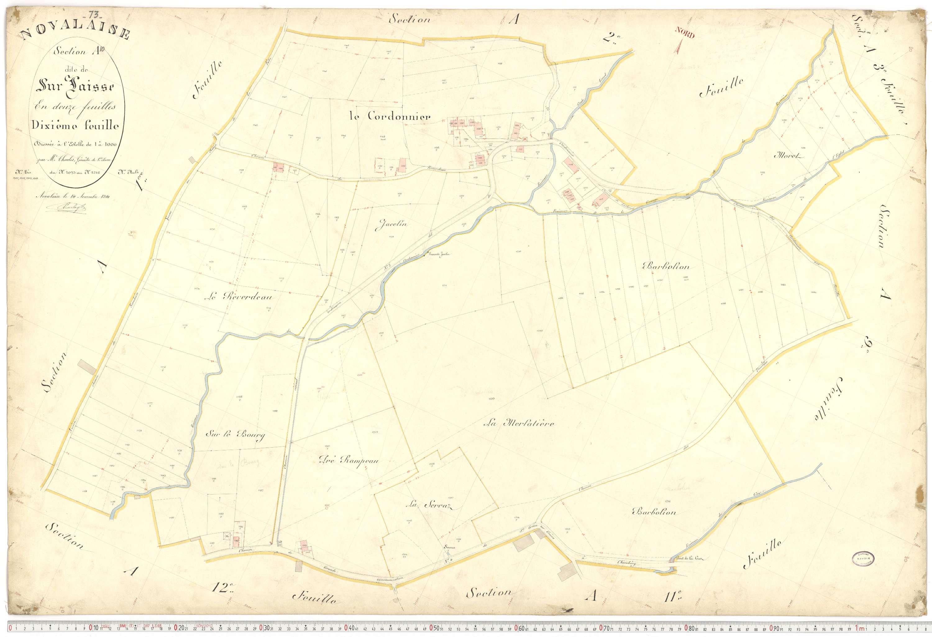 Novalaise - Plans cadastraux du premier cadastre français.