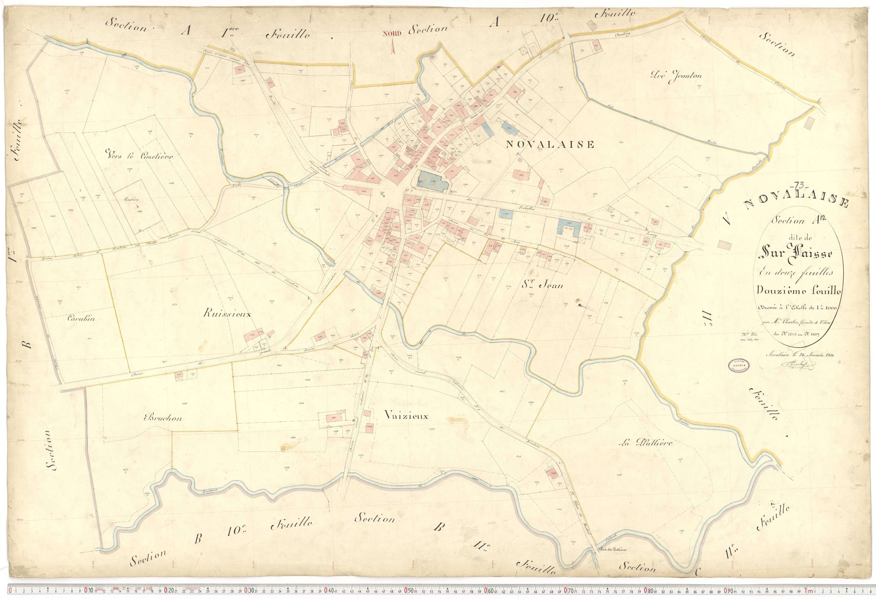 Novalaise - Plans cadastraux du premier cadastre français.