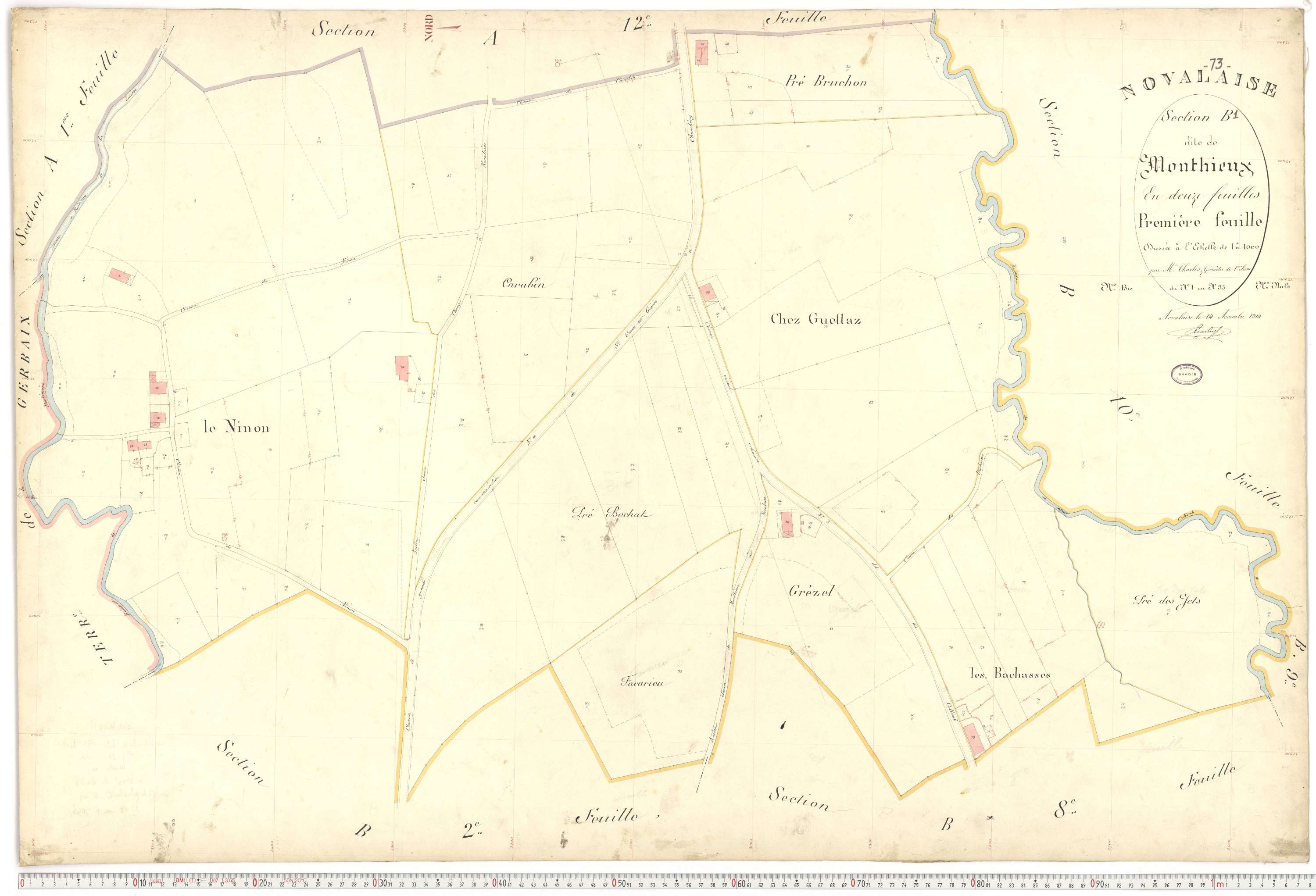 Novalaise - Plans cadastraux du premier cadastre français.