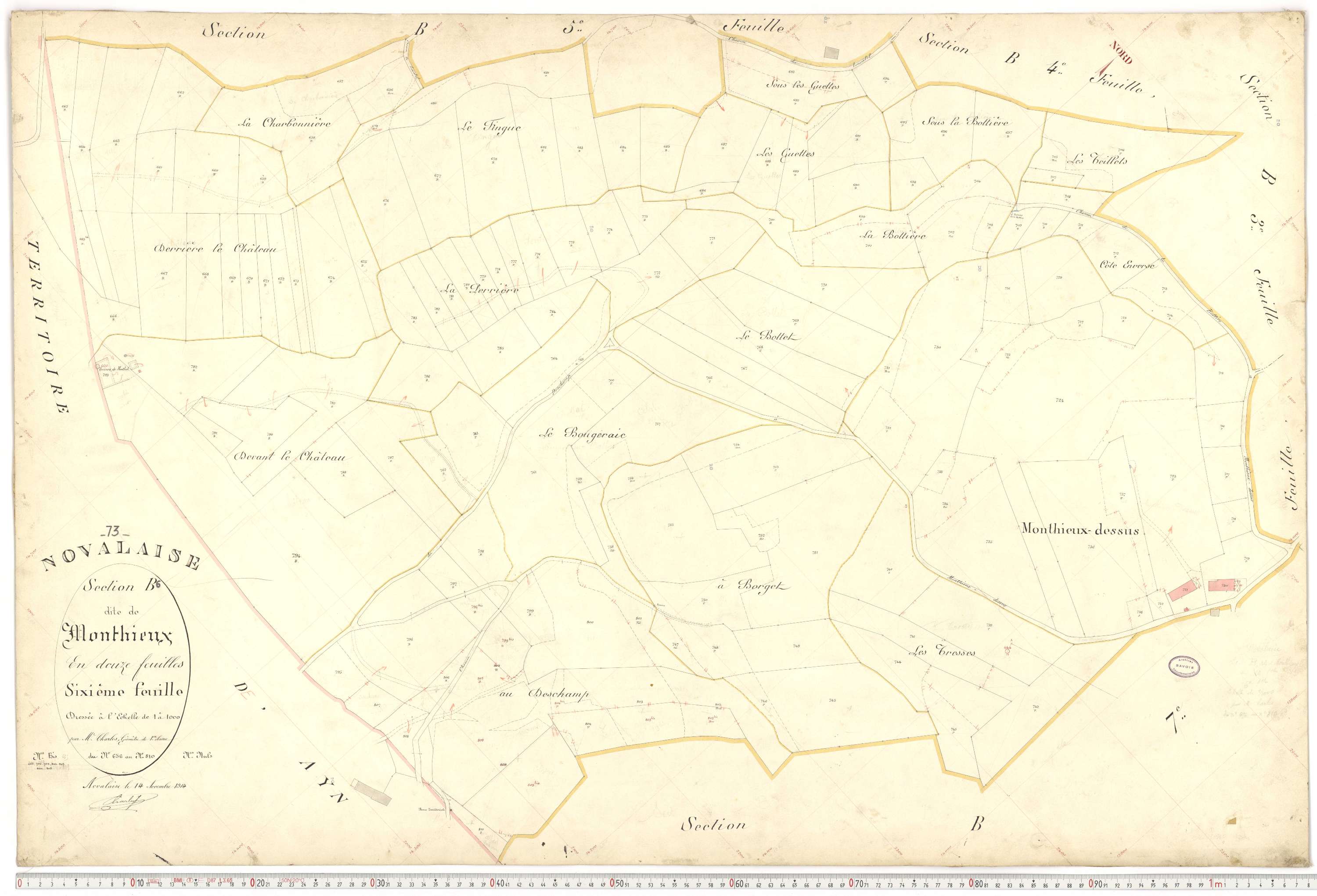 Novalaise - Plans cadastraux du premier cadastre français.
