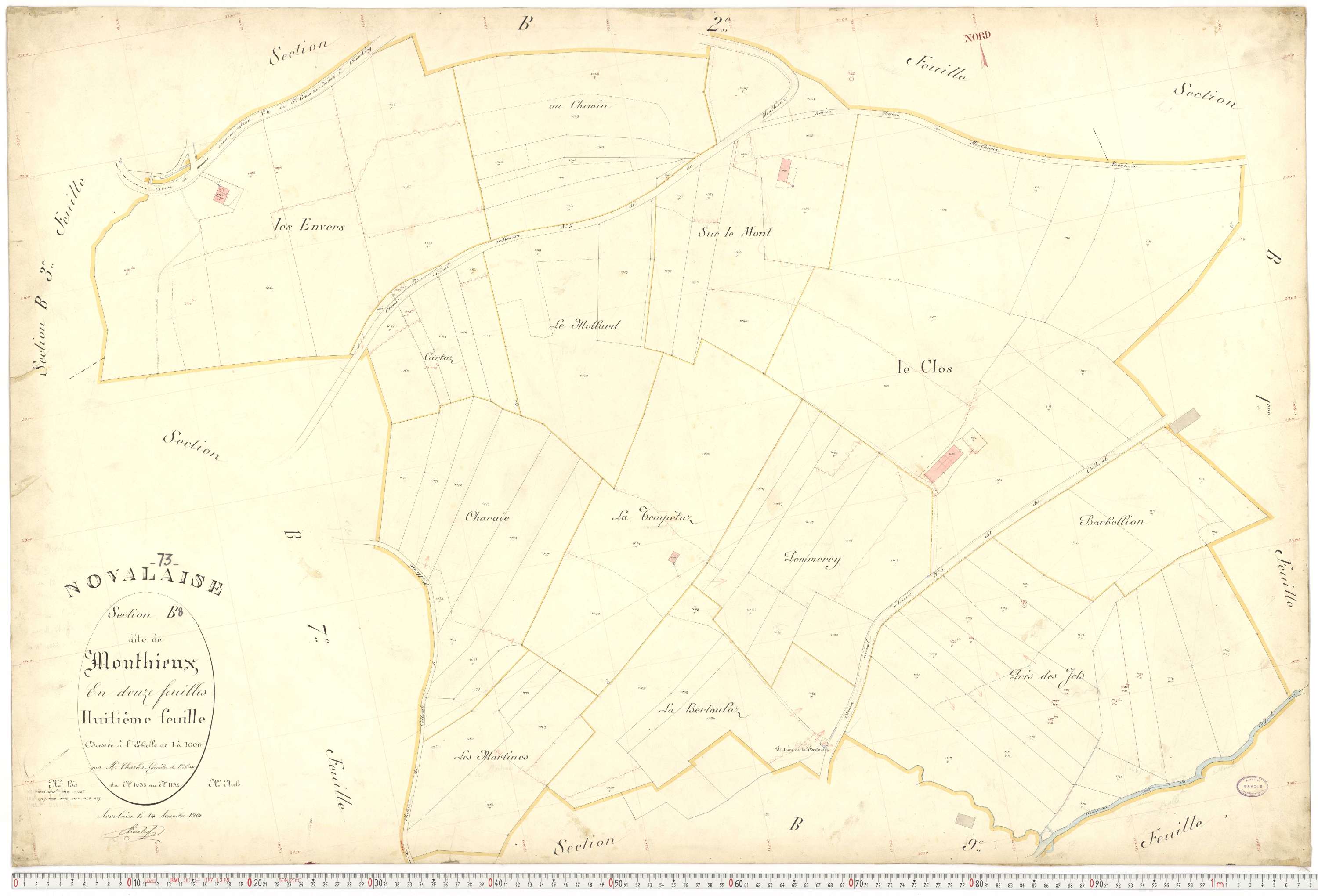 Novalaise - Plans cadastraux du premier cadastre français.