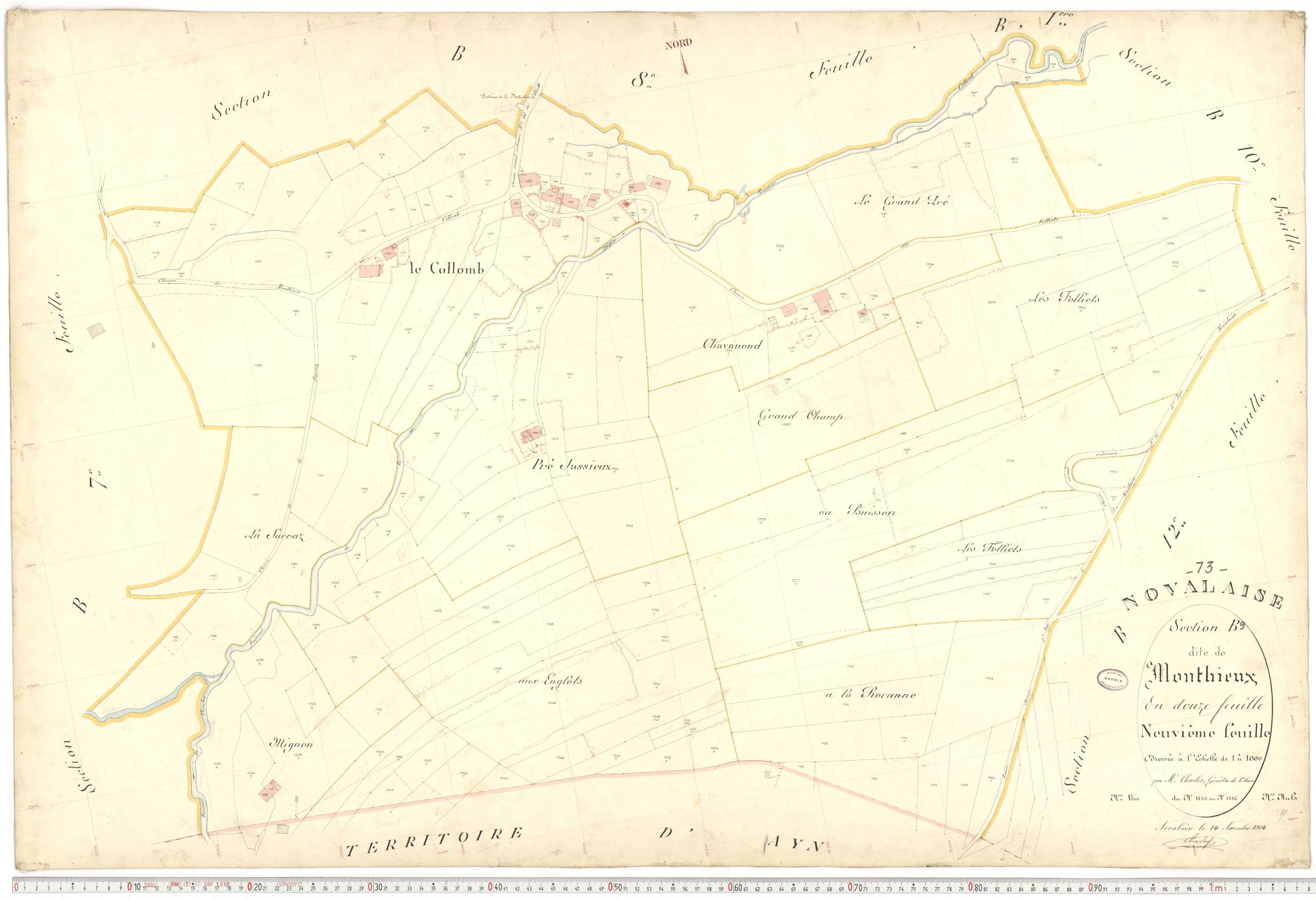 Novalaise - Plans cadastraux du premier cadastre français.