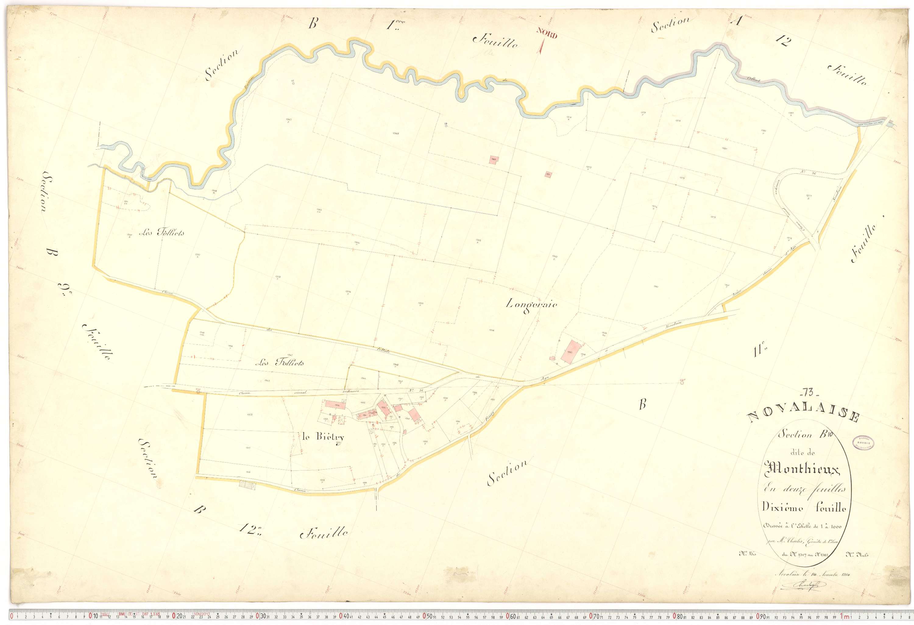 Novalaise - Plans cadastraux du premier cadastre français.
