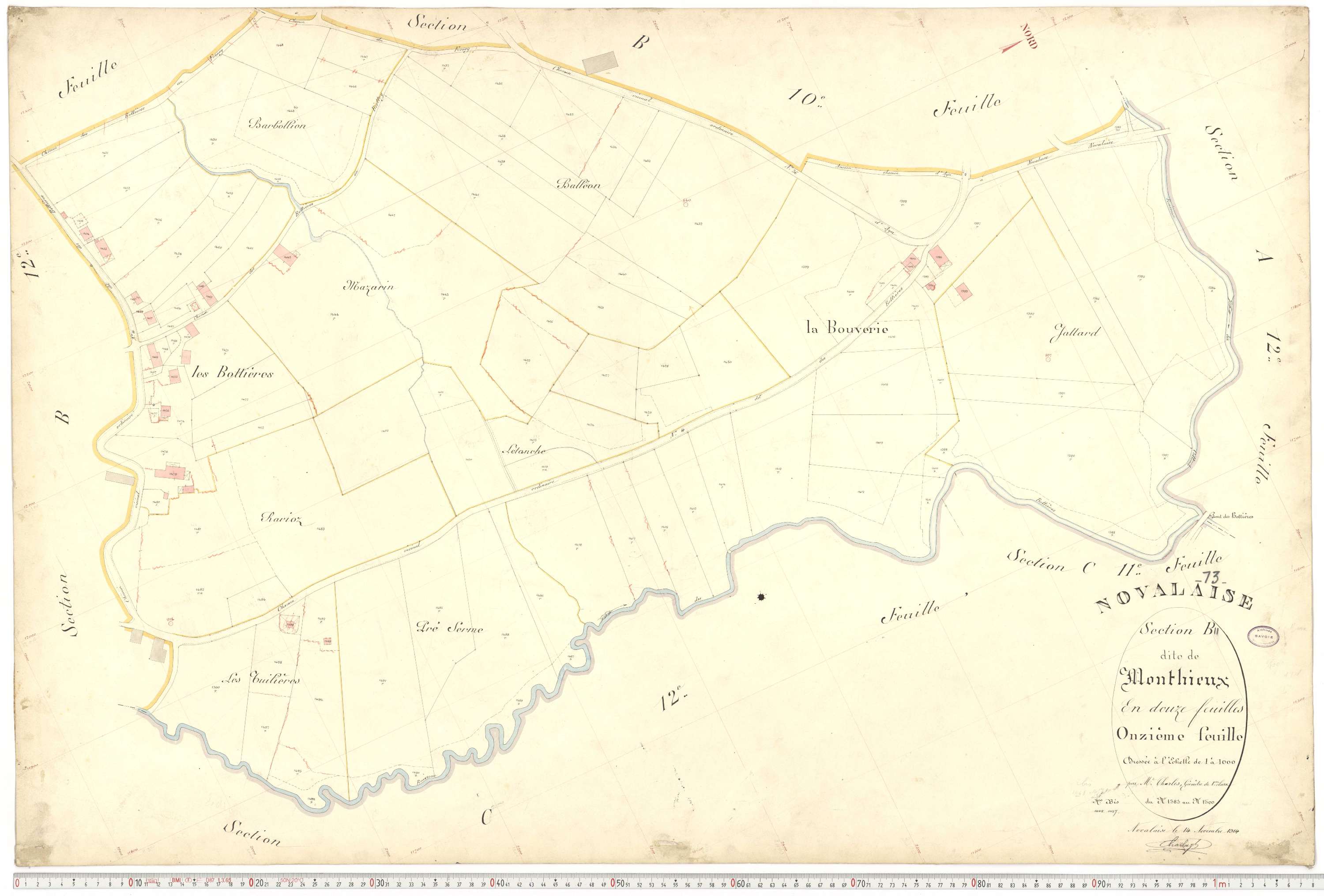 Novalaise - Plans cadastraux du premier cadastre français.