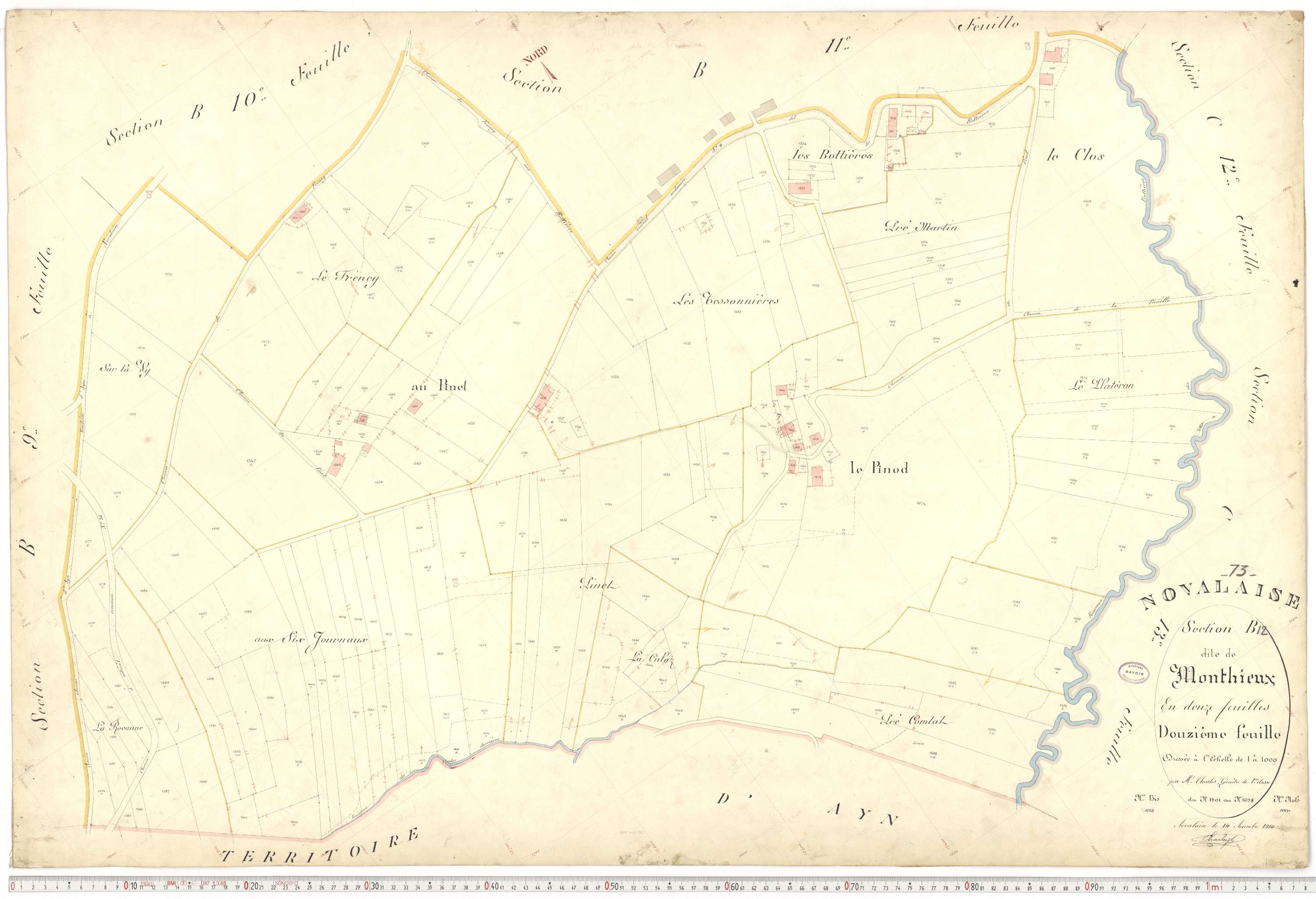 Novalaise - Plans cadastraux du premier cadastre français.