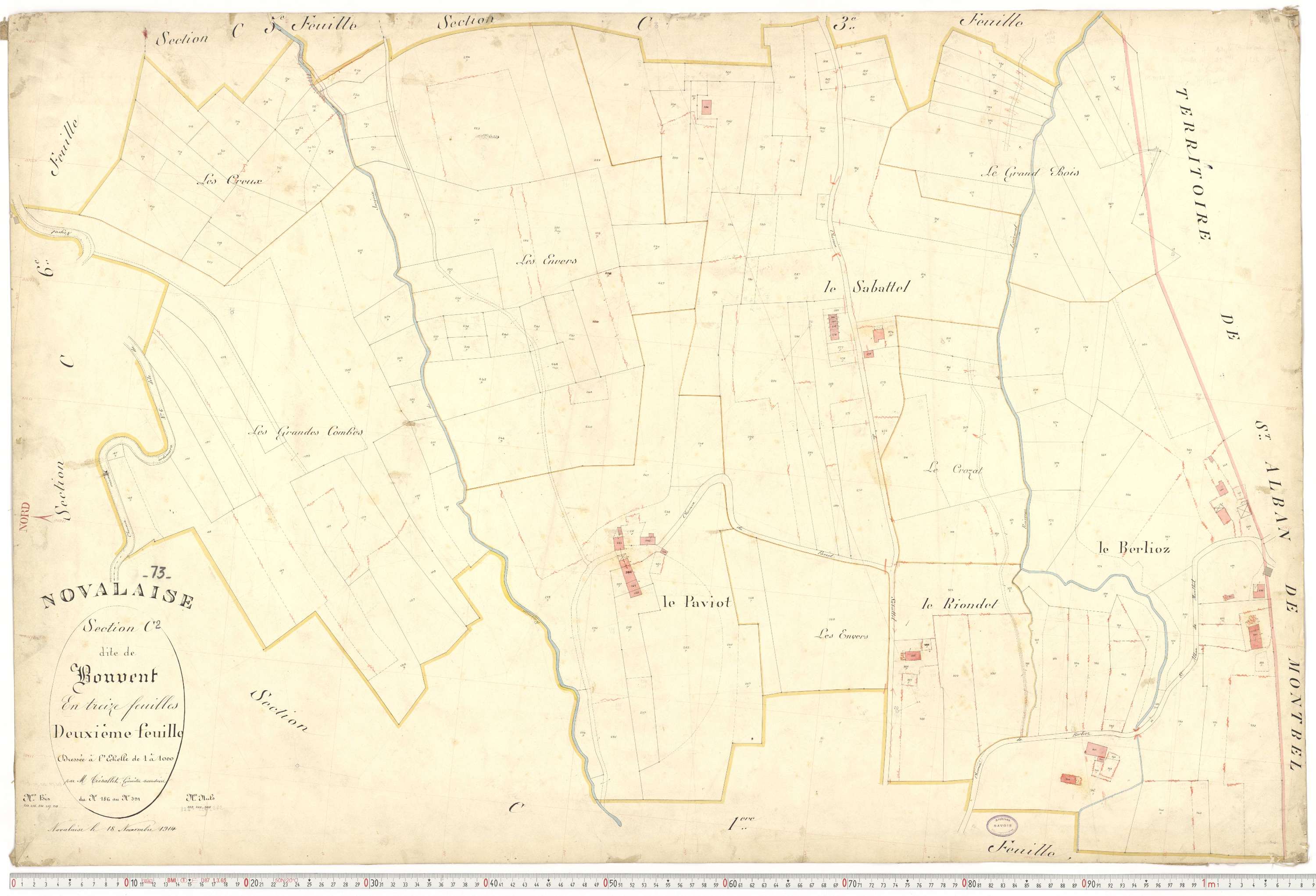 Novalaise - Plans cadastraux du premier cadastre français.