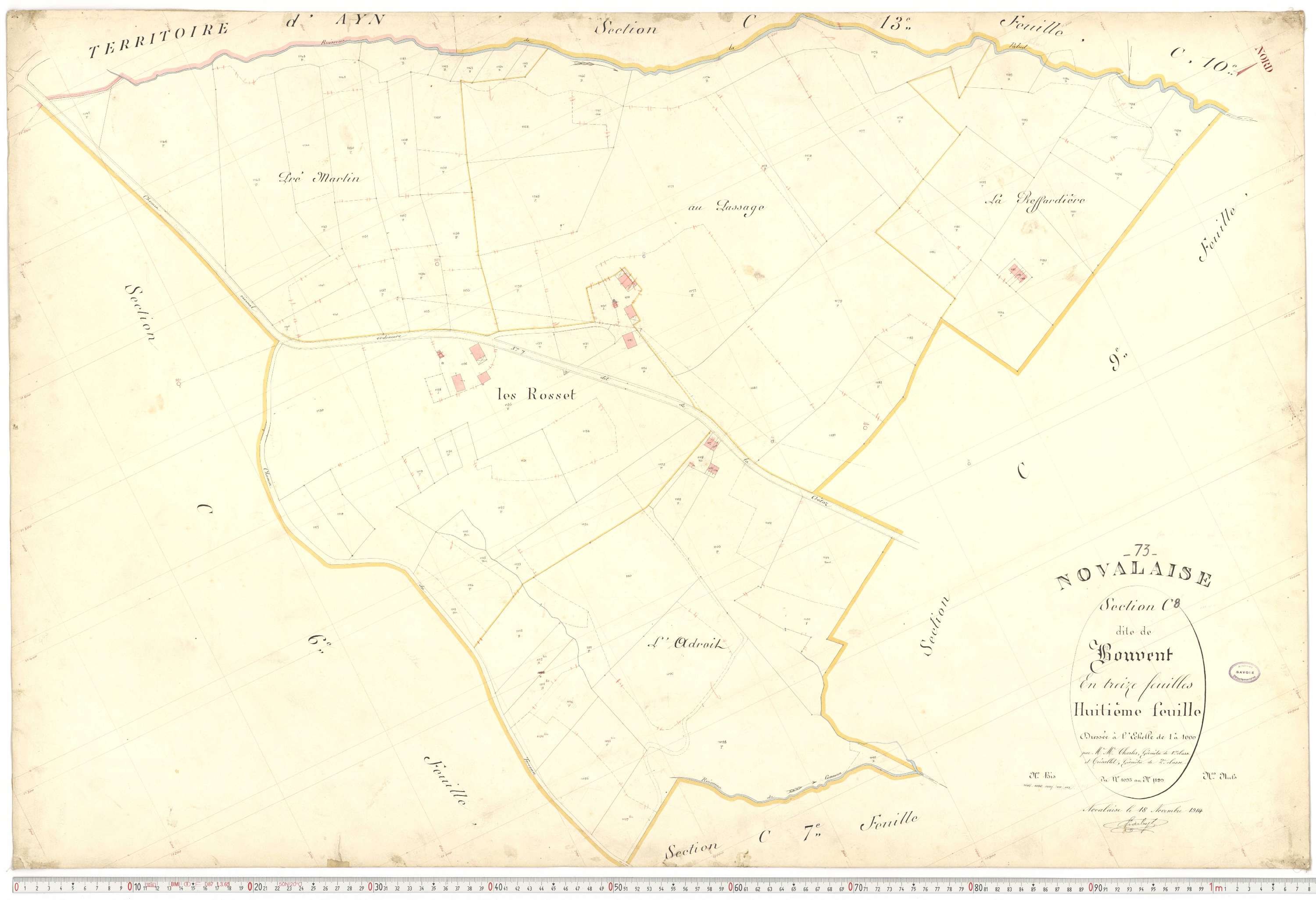 Novalaise - Plans cadastraux du premier cadastre français.