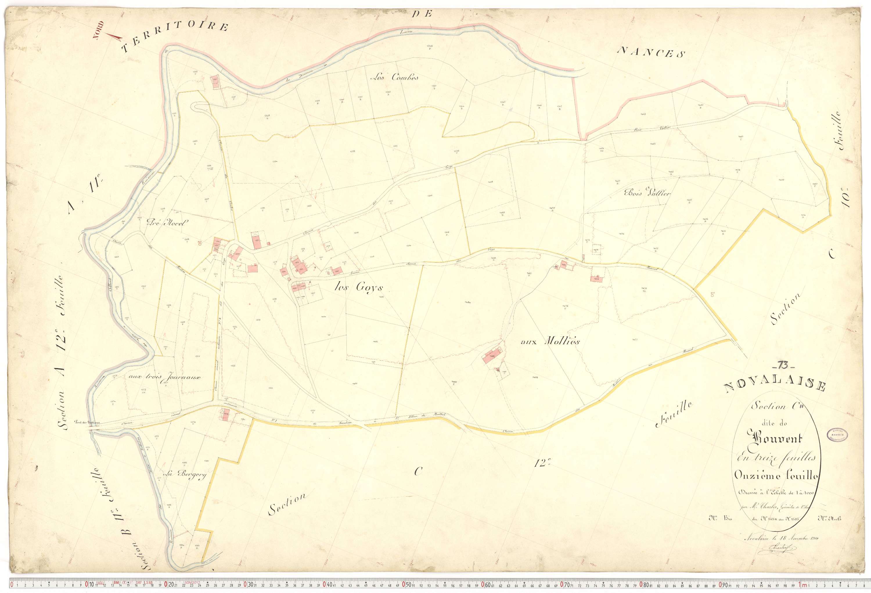 Novalaise - Plans cadastraux du premier cadastre français.