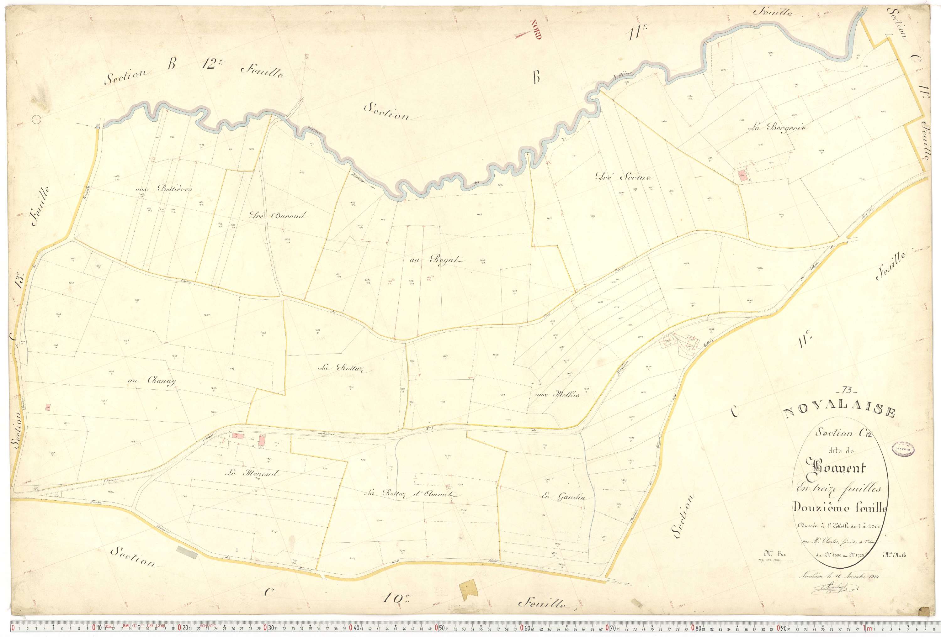 Novalaise - Plans cadastraux du premier cadastre français.