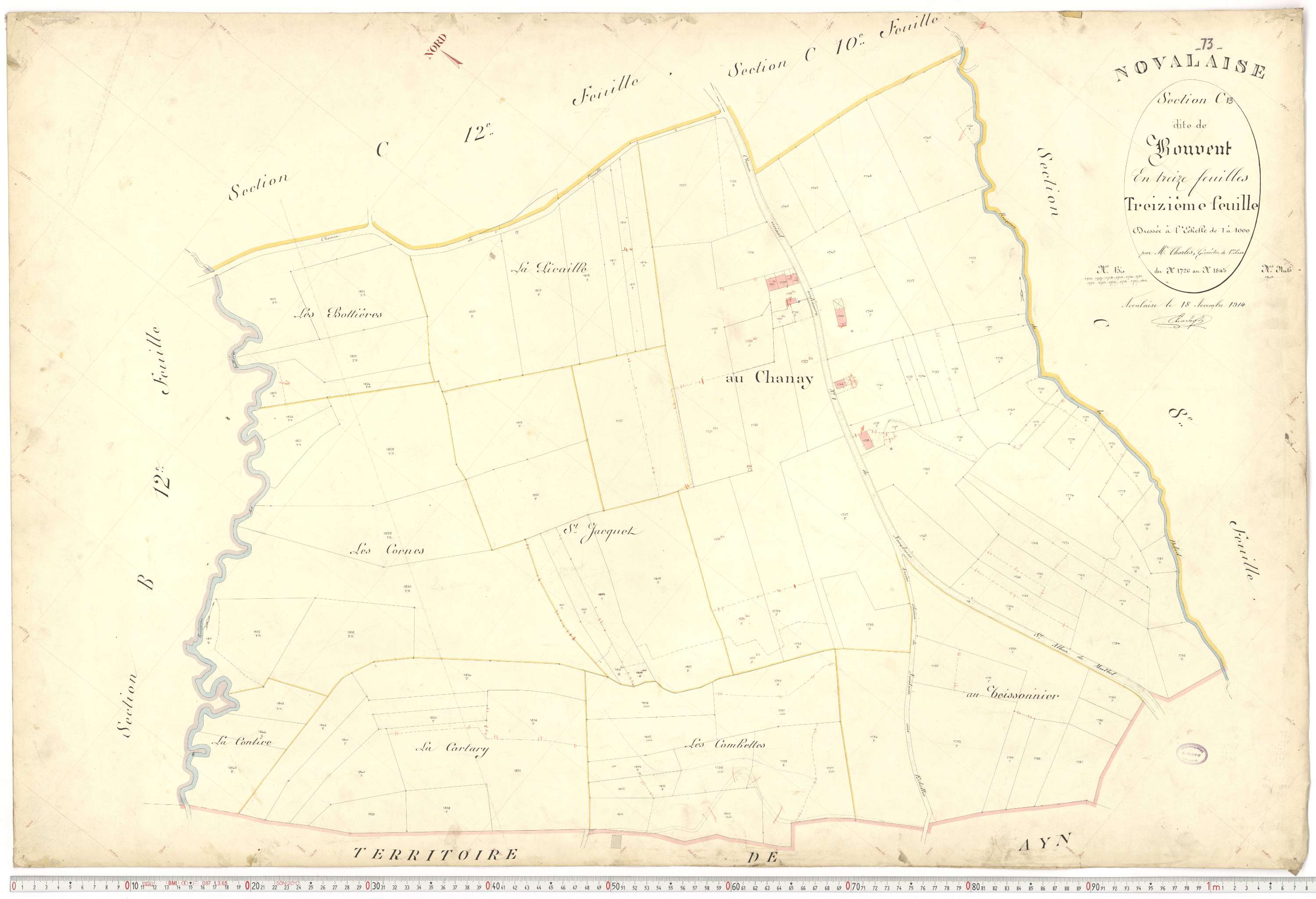 Novalaise - Plans cadastraux du premier cadastre français.