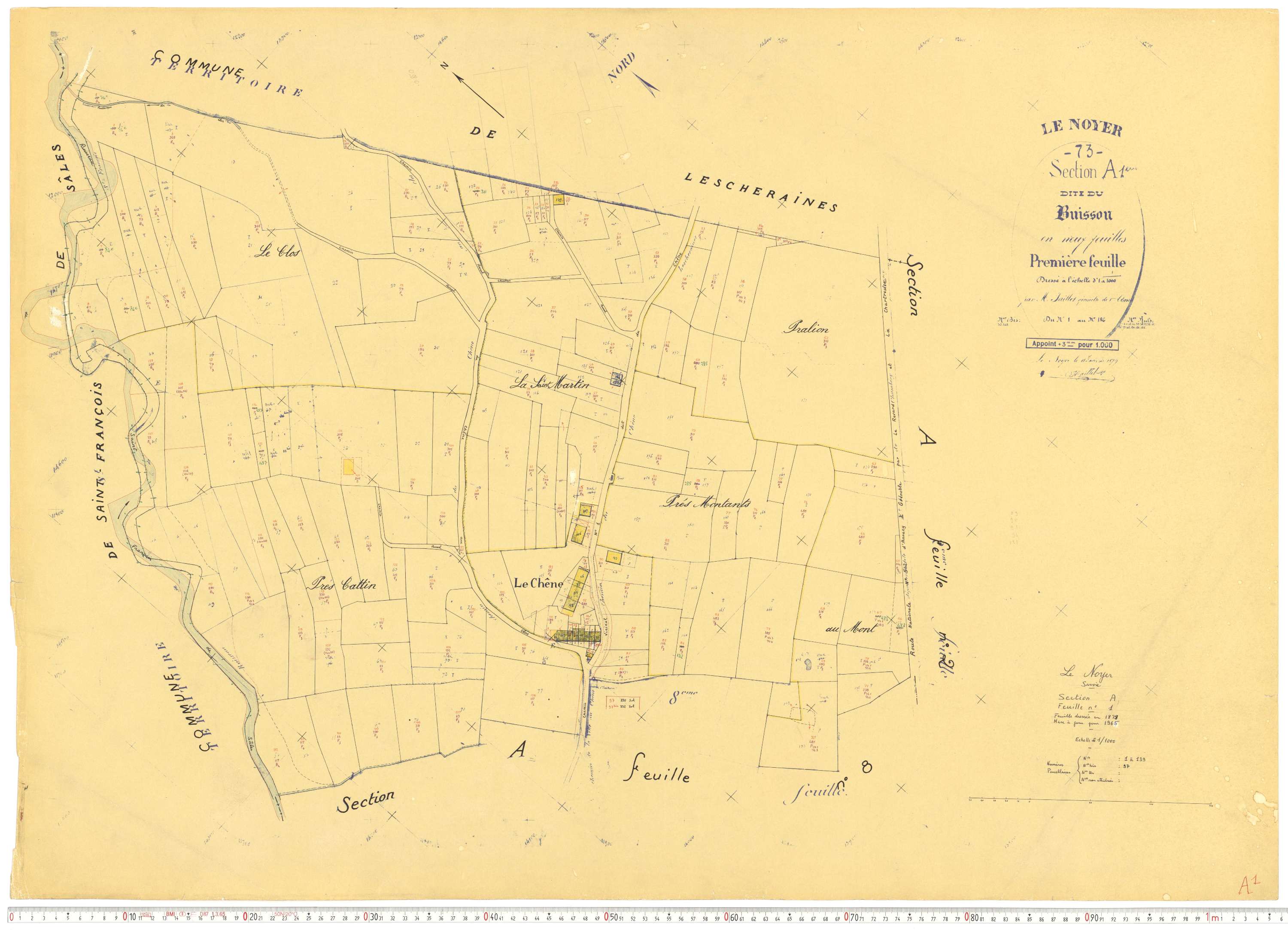 Le Noyer - Cadastre rénové, version de travail (1965).