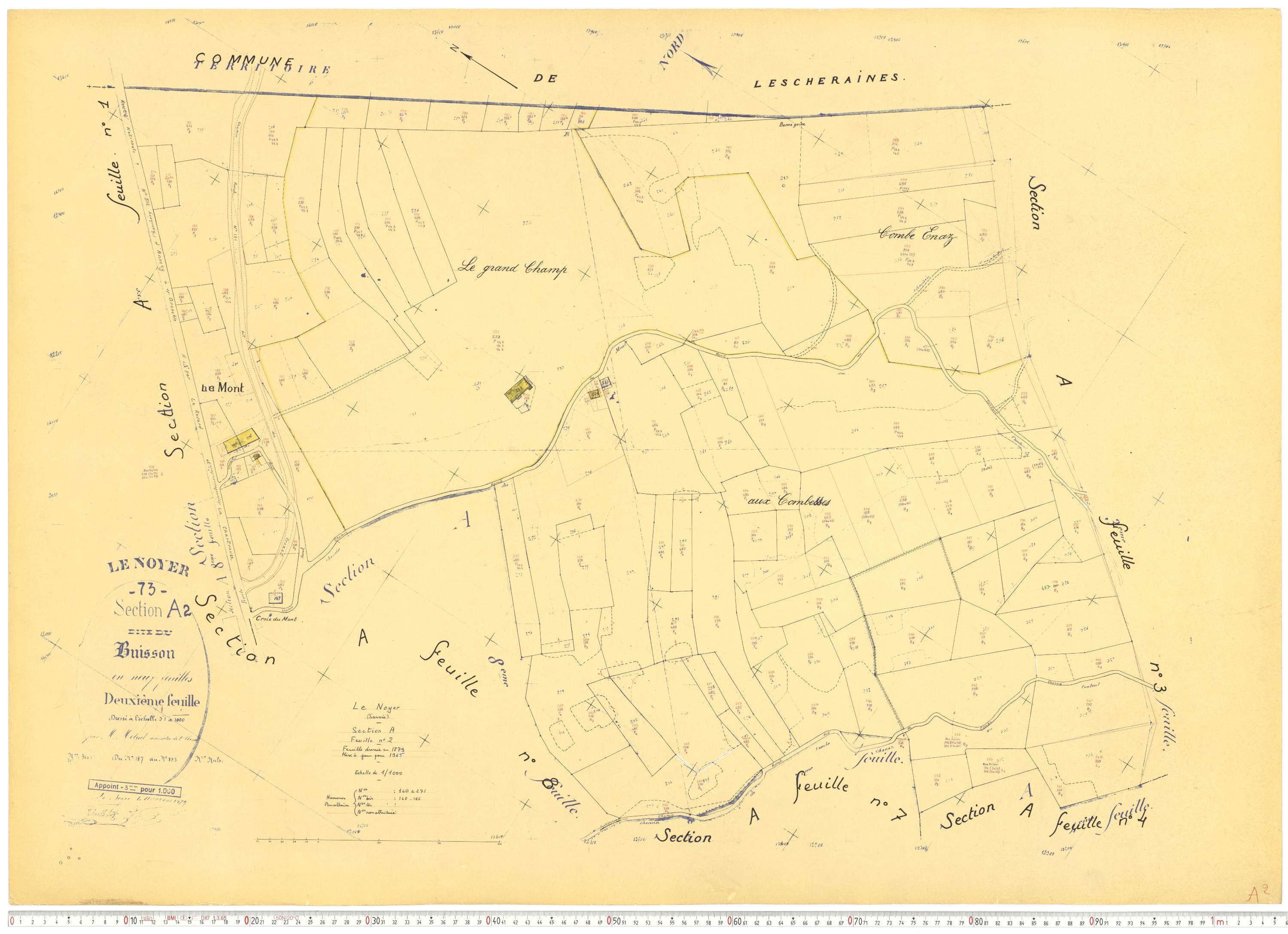 Le Noyer - Cadastre rénové, version de travail (1965).