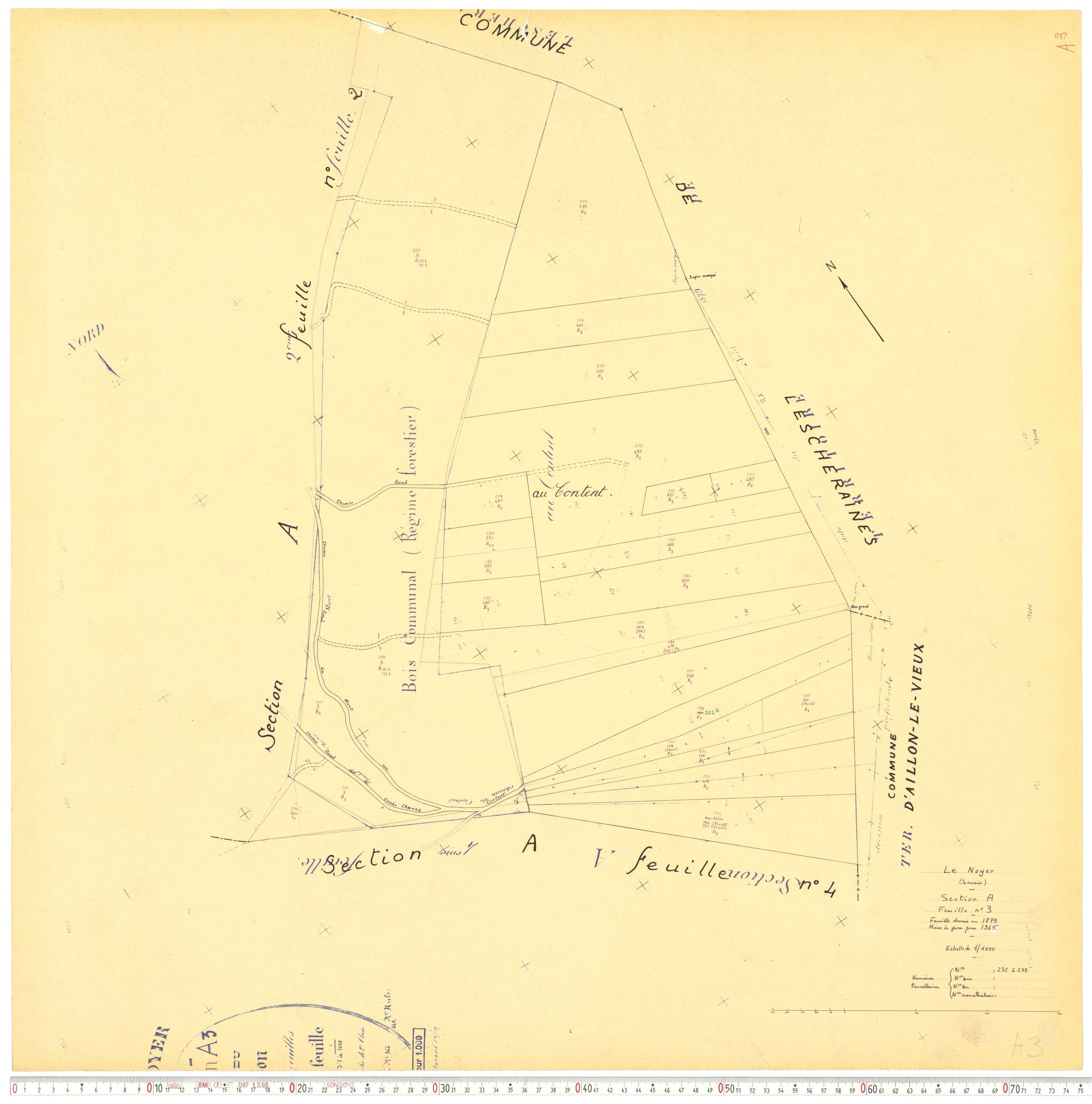 Le Noyer - Cadastre rénové, version de travail (1965).