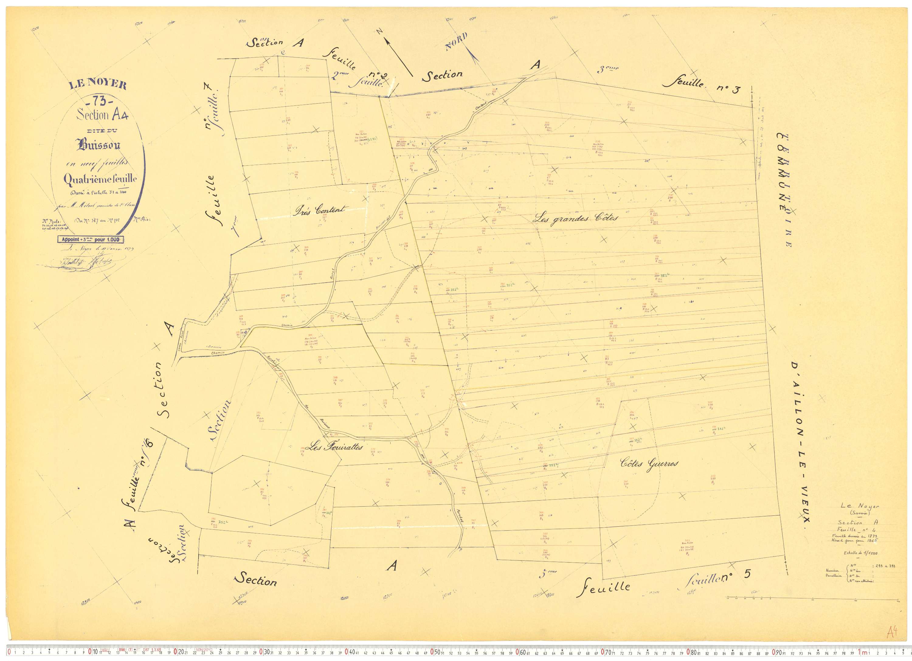 Le Noyer - Cadastre rénové, version de travail (1965).